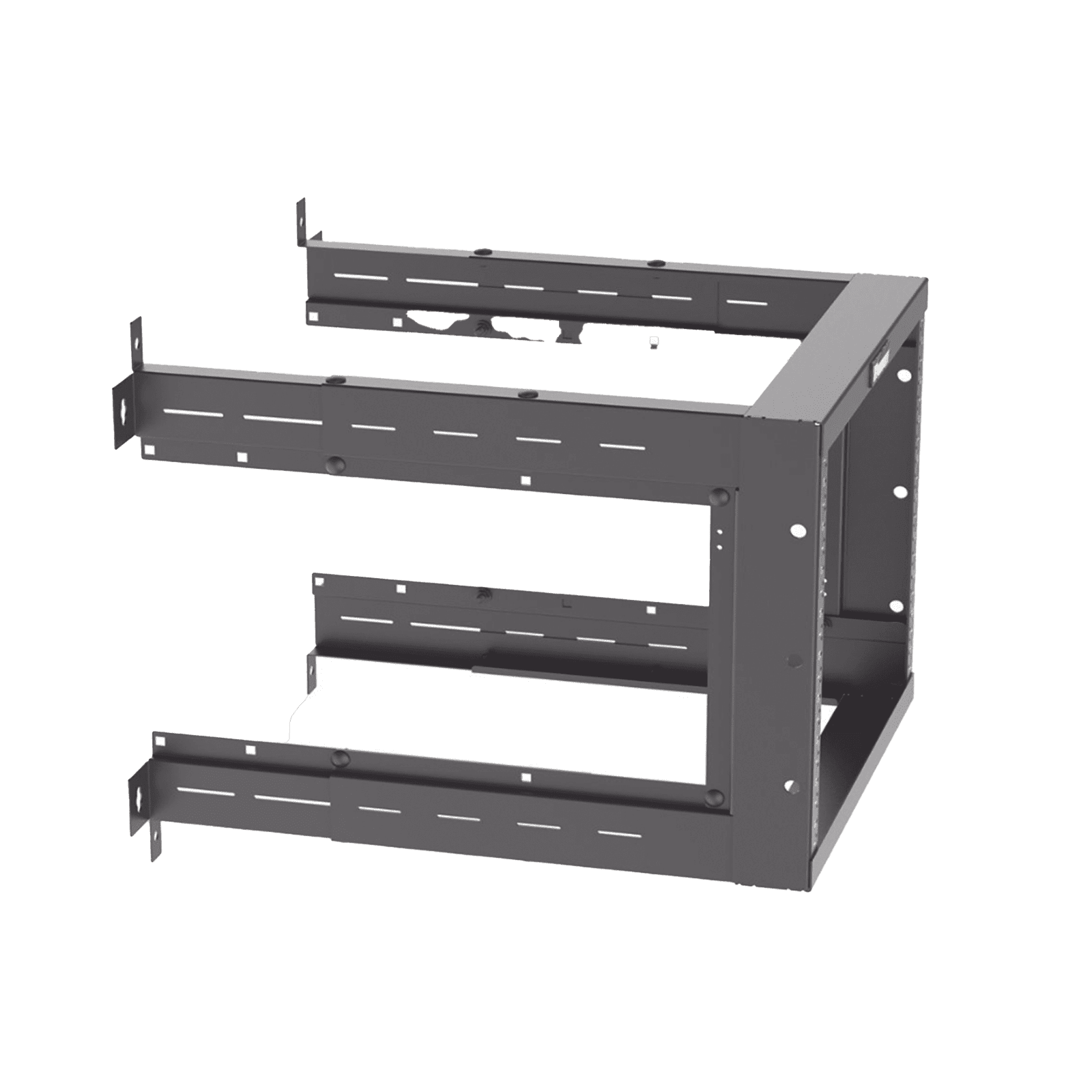 Rack PanZone® de Montaje en Pared, de 19in, Profundidad Ajustable, Rieles Numerados y Roscados #12-24, 9 UR, Color Negro AWMR9 - PANDUIT