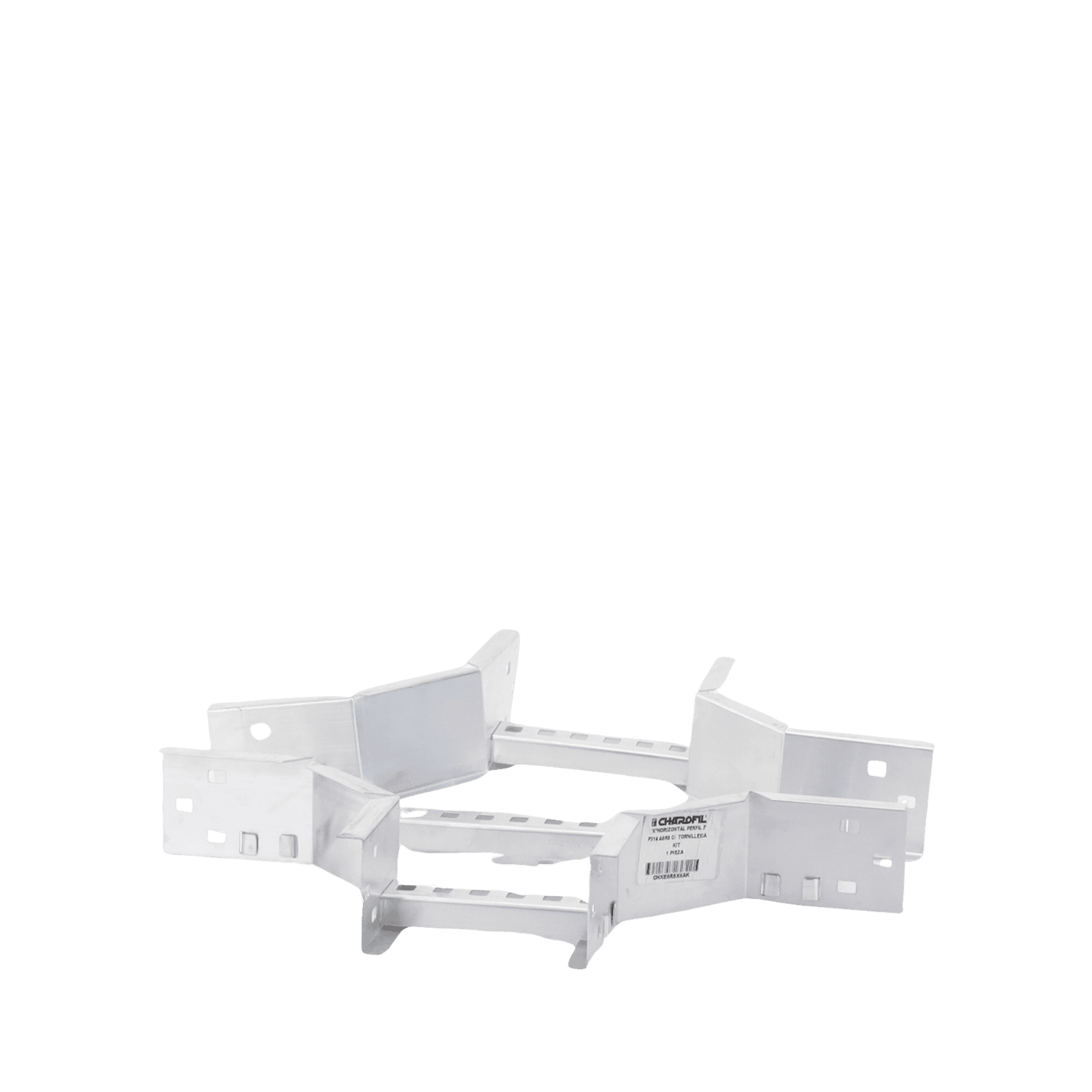 Derivación “X” Horizontal de Aluminio Perfil Z / Peralte 3 1/4″ / Ancho 6″/ Radio 8″ / Incluye Tornillería CHXE8R8X6AK - CHAROFIL