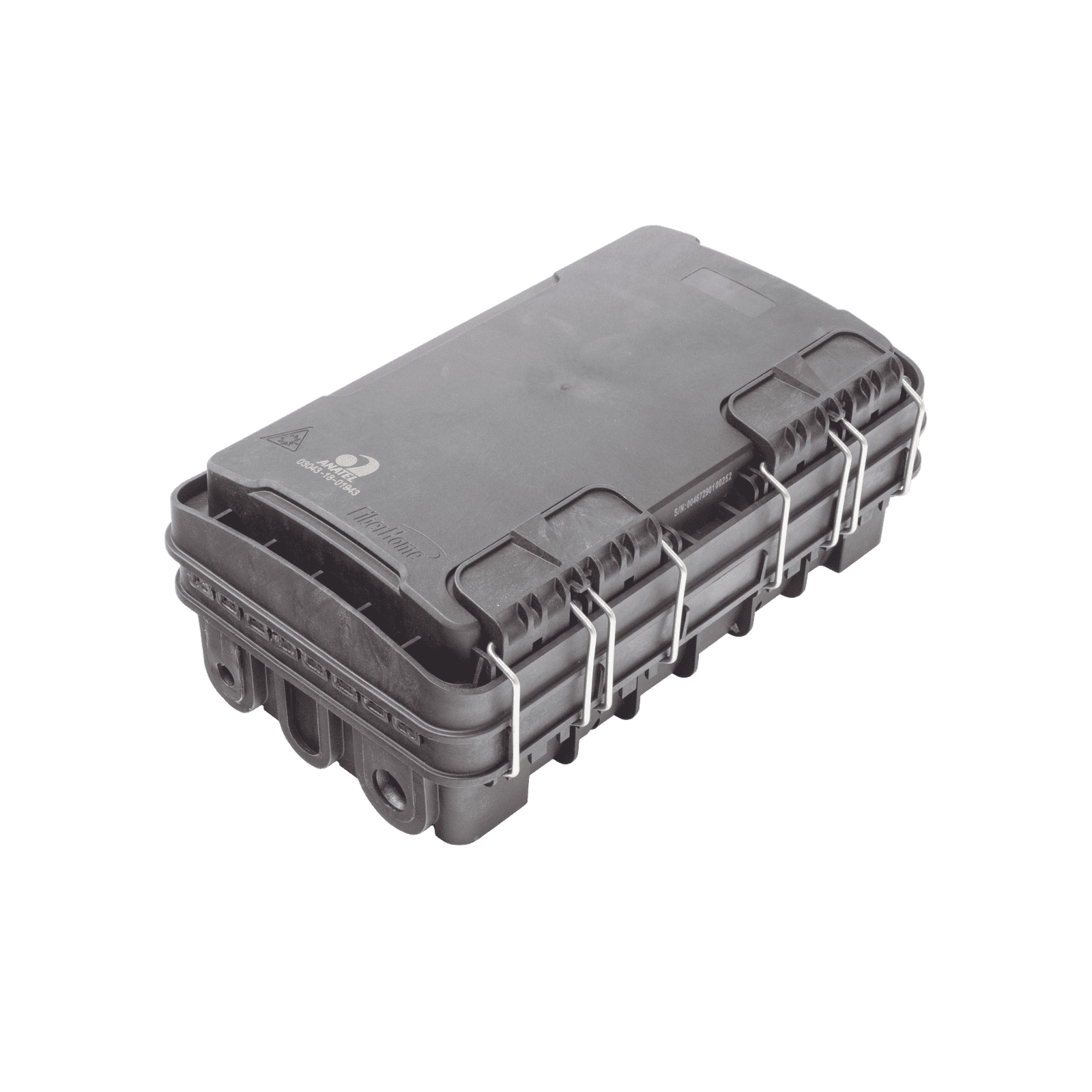 Caja de Distribución de Fibra Óptica para 24 Empalmes, con 8 acopladores SC/APC simplex, Exterior IP65, Color Negro FDP-420E-8 - FIBERHOME