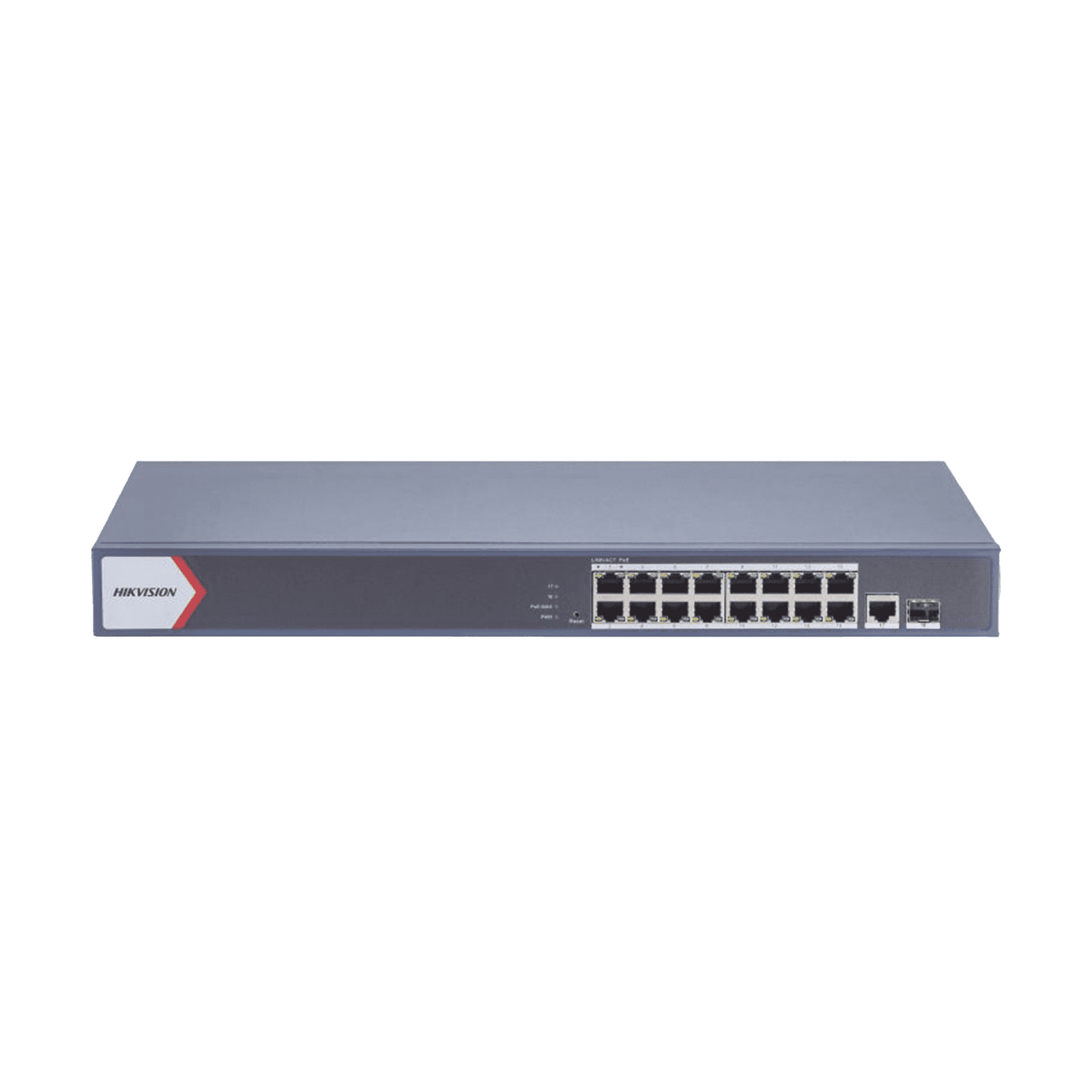 Switch Gigabit PoE+ / Administrable / 16 Puertos 10/100/1000 Mbps PoE+ / 1 Puerto 10/100/1000 Mbps de Uplink / 1 Puerto SFP / Configuración Remota desde Hik-PartnerPro / Modo Extendido hasta 300 Metros / 130 W DS-3E1518P-EI/M 224629 - HIKVISION