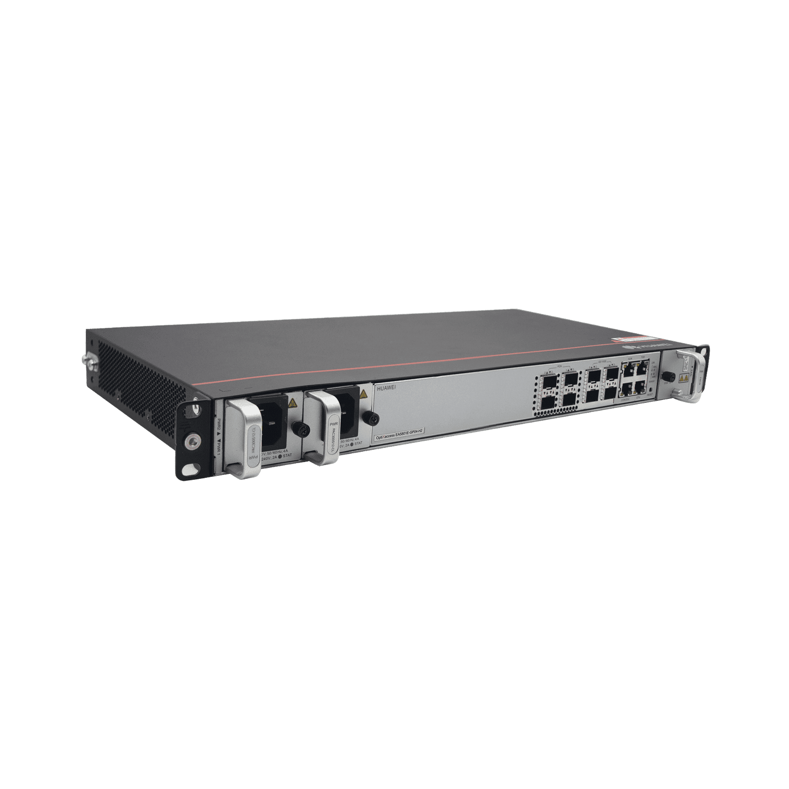 OLT GPON OptiXAccess 4 puertos C+, 4 puertos uplink (10GE/GE), 2 Fuentes de Alimentación AC, 1 UR EA5801E-GP04 - HUAWEI