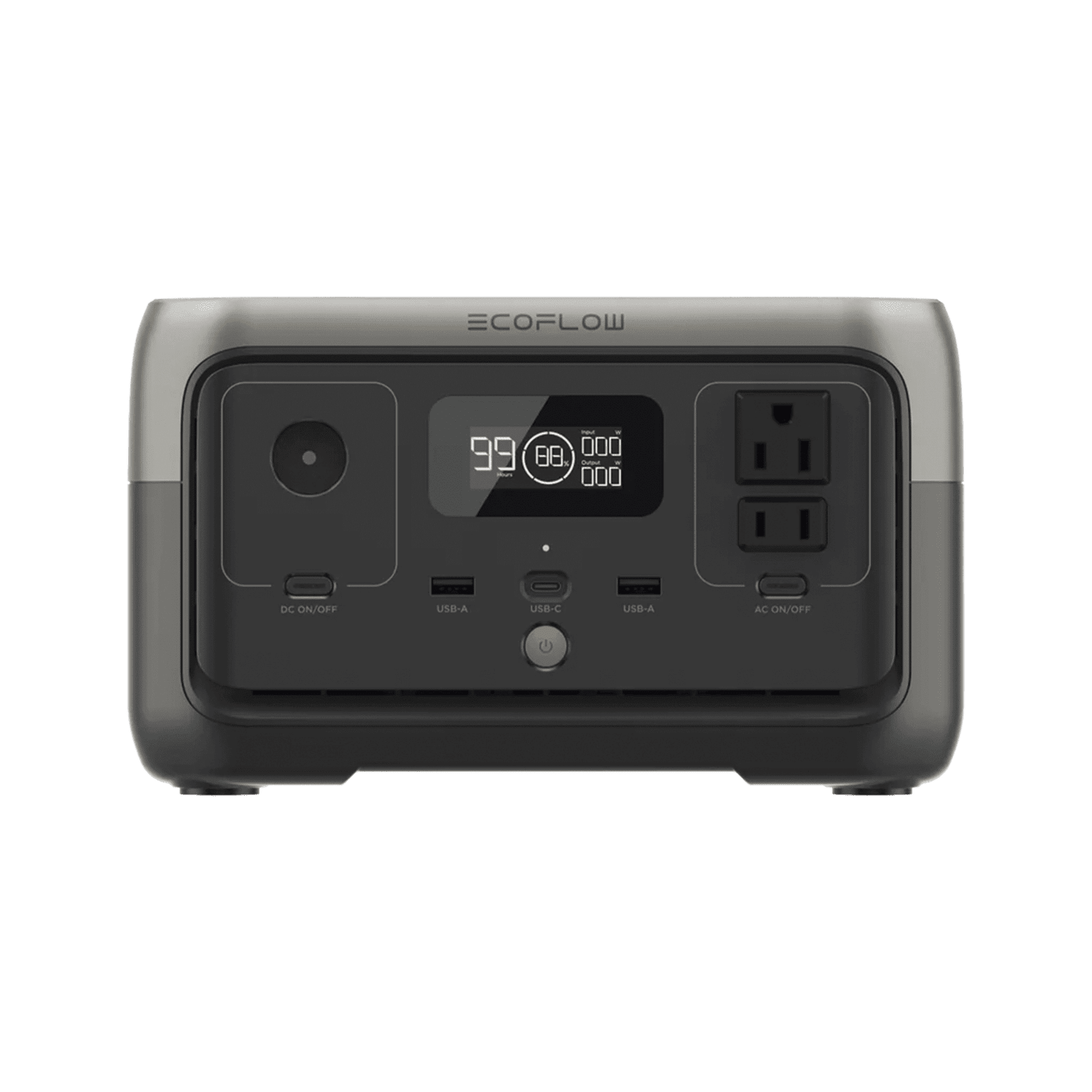EcoFlow River 2 | Estación de Energía Portátil 256Wh Litio LFP / 2 AC 300 W (Max. 600W) / 1 USB-C 60W / 2 USB -A 12W / Cargador de Coche 8A a 12 o 24V / Conectividad WiFi y Bluetooth (App) / Carga Solar 110W Max. EFR600 - ECOFLOW