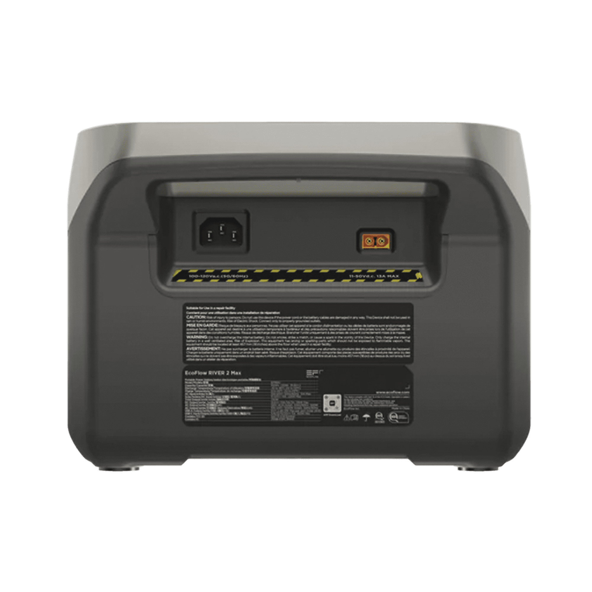 EcoFlow River 2 Max | Estación de Energía Portátil 512Wh Litio LFP / 4 AC 500 W (Max. 1000W) / 1 USB-C 100W / 3 USB -A 12W / Cargador de Coche 8A a 12 o 24V / Conectividad WiFi y Bluetooth (App) / Carga Solar 220W Max. EFR610 - ECOFLOW
