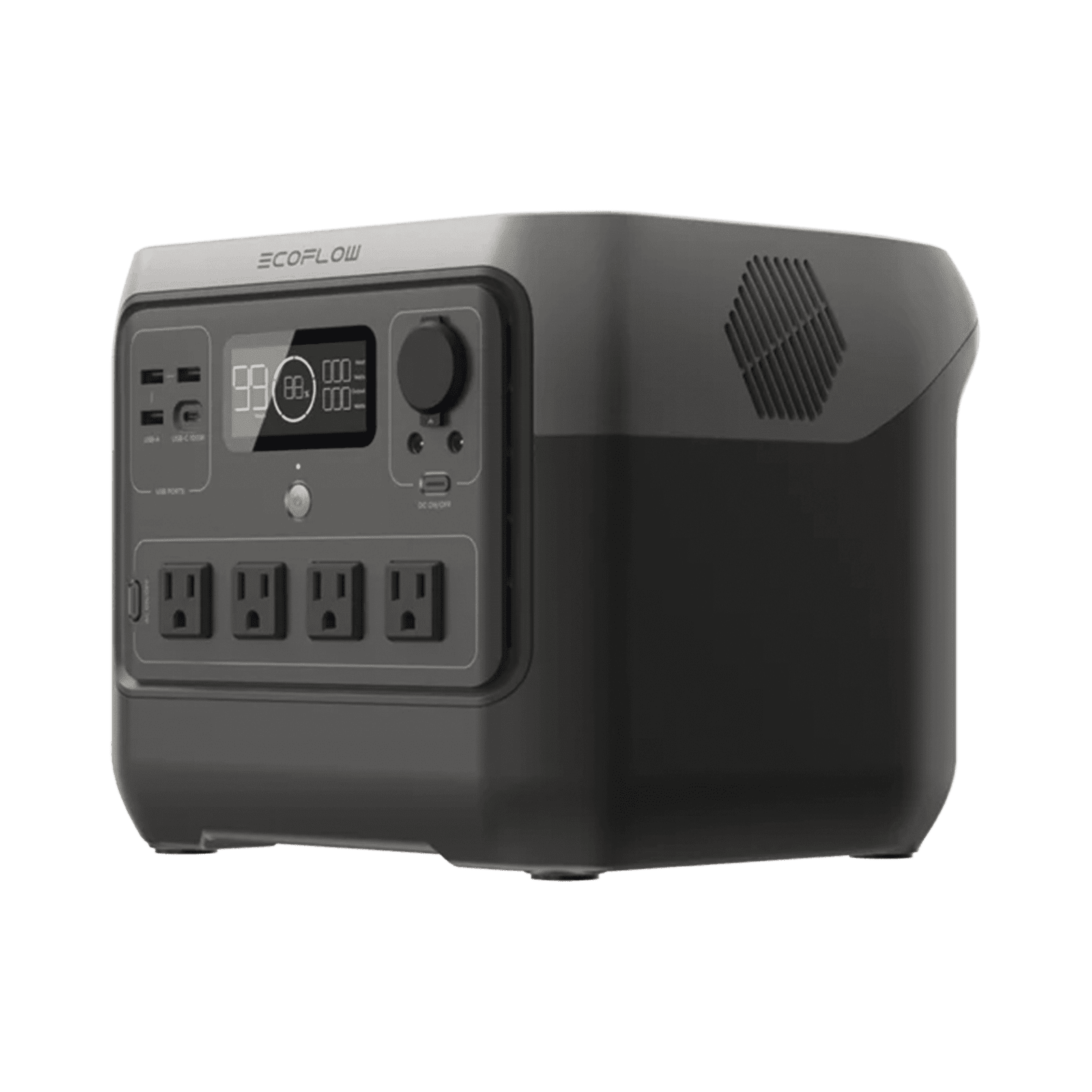 EcoFlow River 2 Pro | Estación de Energía Portátil 768Wh Litio LFP / 4 AC 800W (Max. 1600W) / 1 USB-C 100W / 3 USB -A 12W / Cargador de Coche 10A, 126W Max. / Conectividad WiFi y Bluetooth (App) / Carga Solar 220W Max. EFR620 - ECOFLOW
