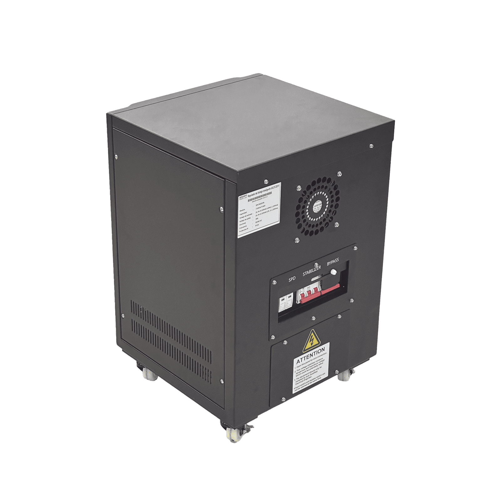 Regulador de Voltaje Industrial Bifásico 5 kVA/5 kW 220 V / Entrada 176-264 V Vca / Salida 215.6-224.4 Vca EPL5K2FVR - EPCOM POWERLINE
