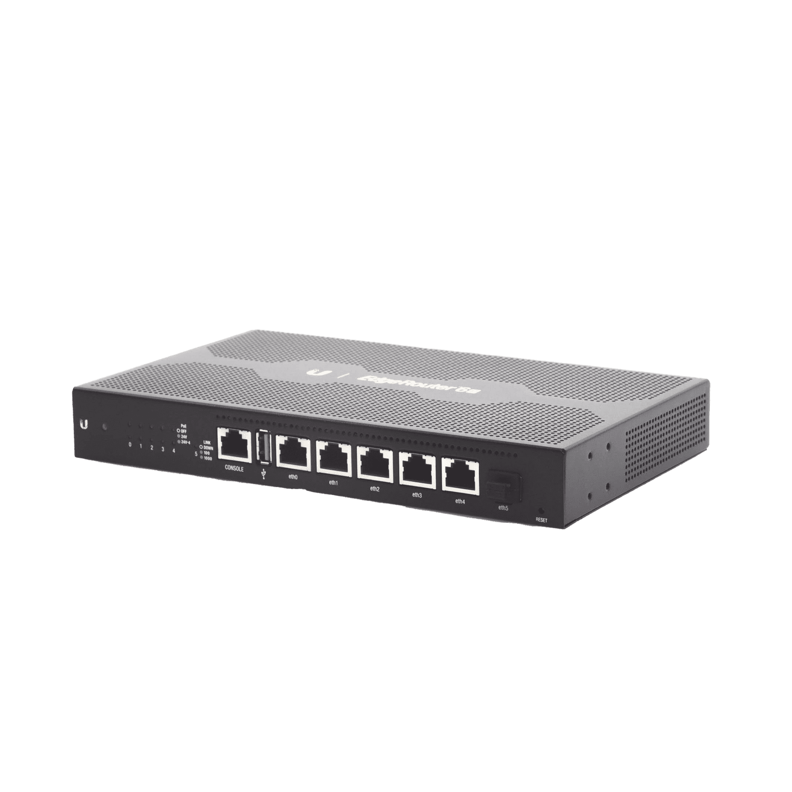 EdgeRouter 6 PoE pasivo 24 V, con 5 puertos 10/100/1000 Mbps + 1 puerto SFP, con funciones avanzadas de ruteo ER-6P - UBIQUITI NETWORKS