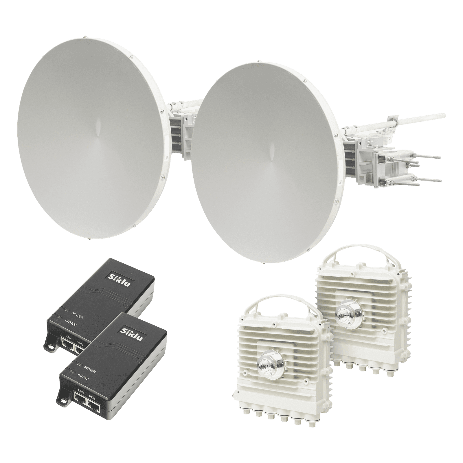 Enlace a la velocidad de la fibra, Banda Libre en México, Sin Interferencia, 10 Gbps Reales Full Duplex, 5 km EH-8010FX-KIT-2FT - Siklu