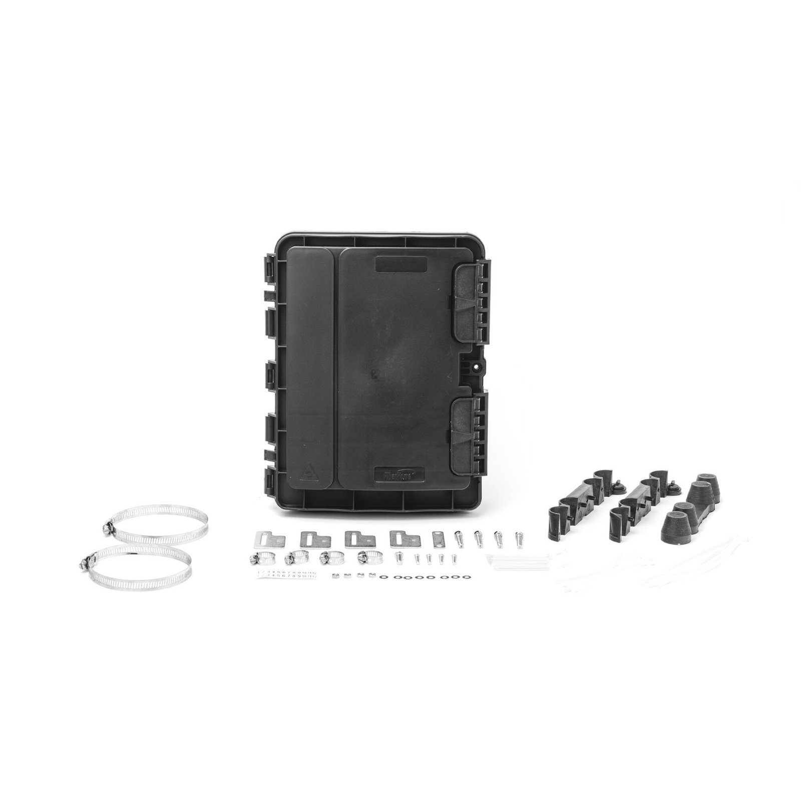 Cierre de Empalme para 20 fusiones de fibra óptica, Exterior, 8 acopladores SC/APC, incluye splitter 1×8, IP65 ” Version cargada” FDP-420A - FIBERHOME