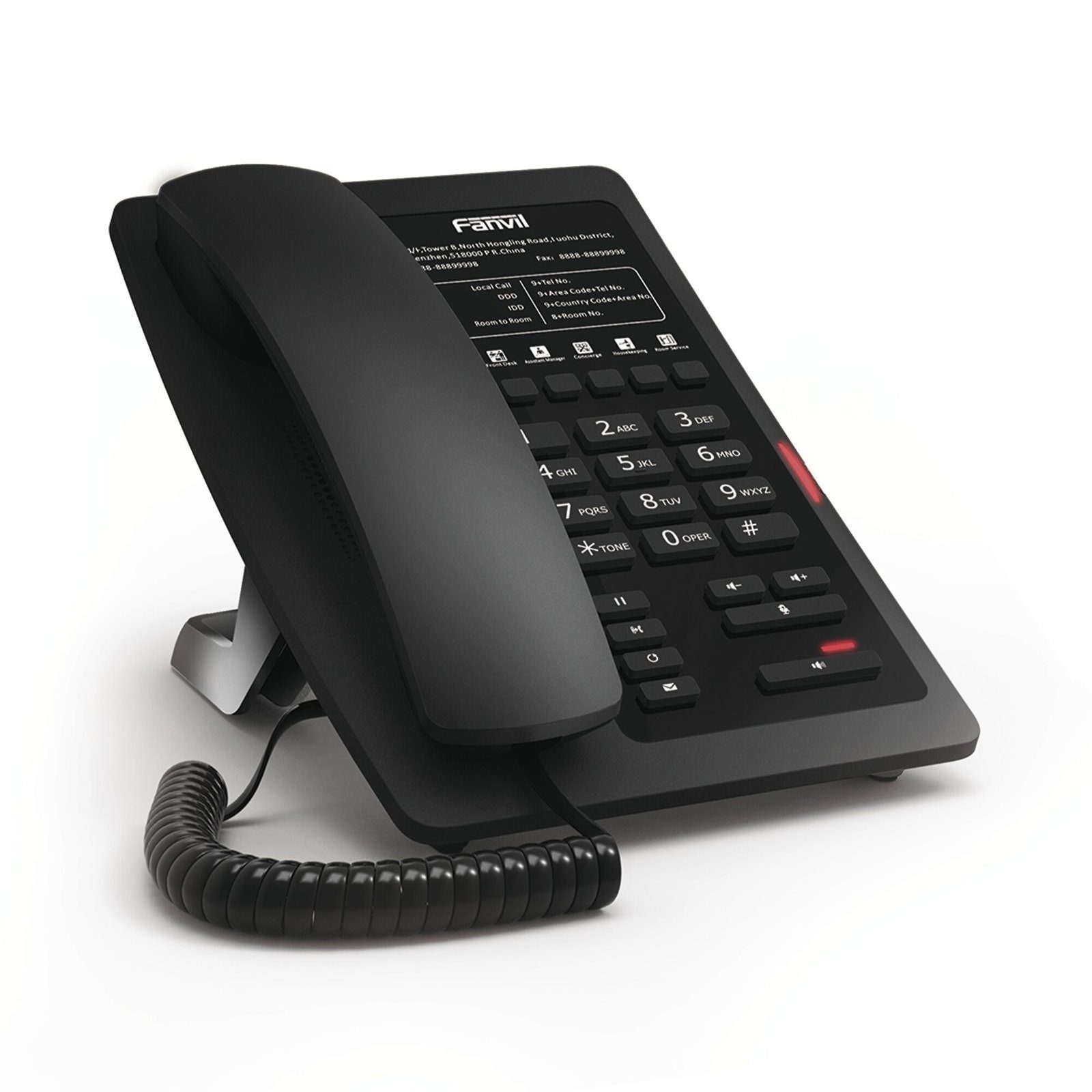 Teléfono IP WiFi para Hotelería, profesional con 6 teclas programables para servicio rápido (Hotline), plantilla personalizable con PoE H3WB 196466 - FANVIL