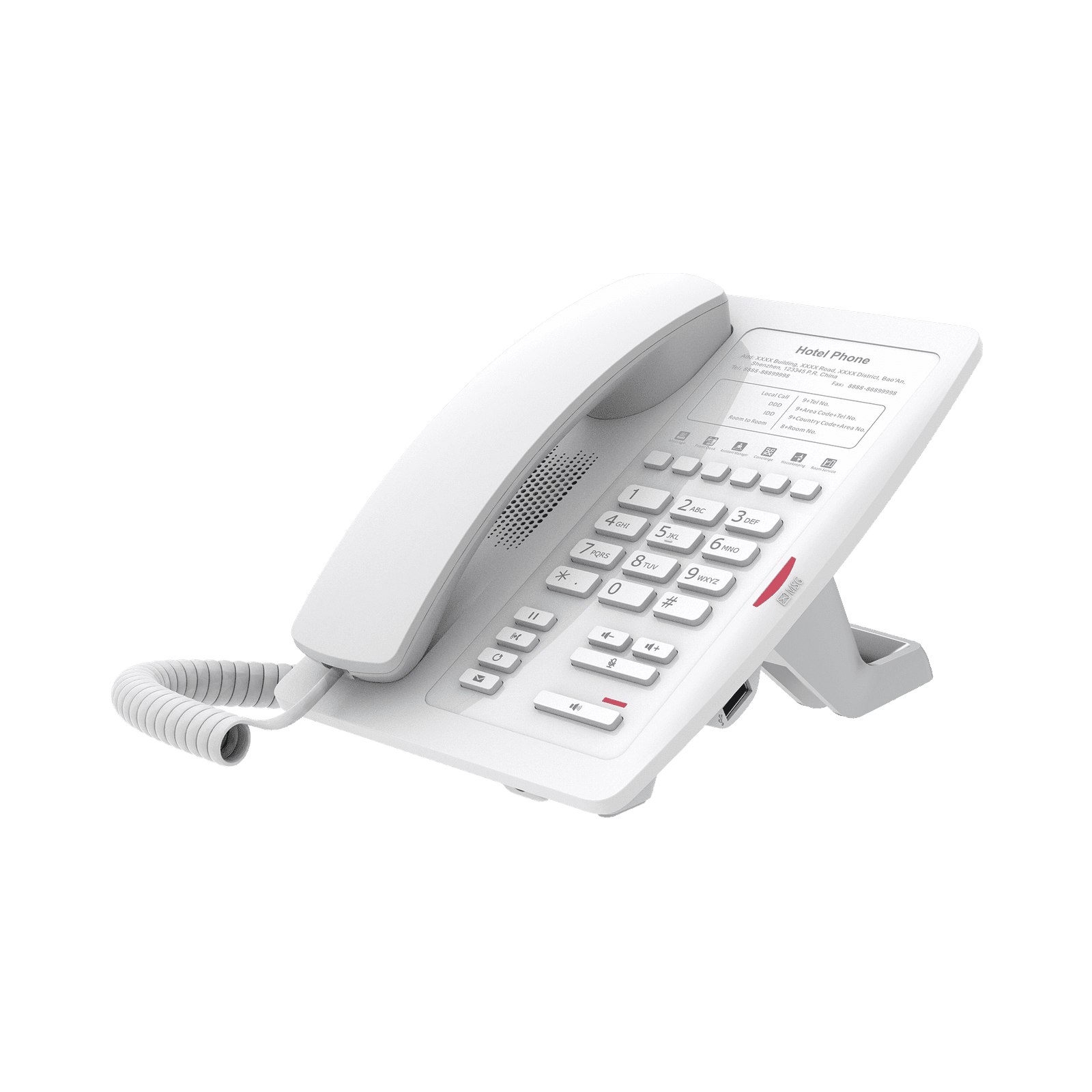 Teléfono IP WiFi para Hotelería, profesional con 6 teclas programables para servicio rápido (Hotline), plantilla personalizable con PoE H3WW 196467 - FANVIL