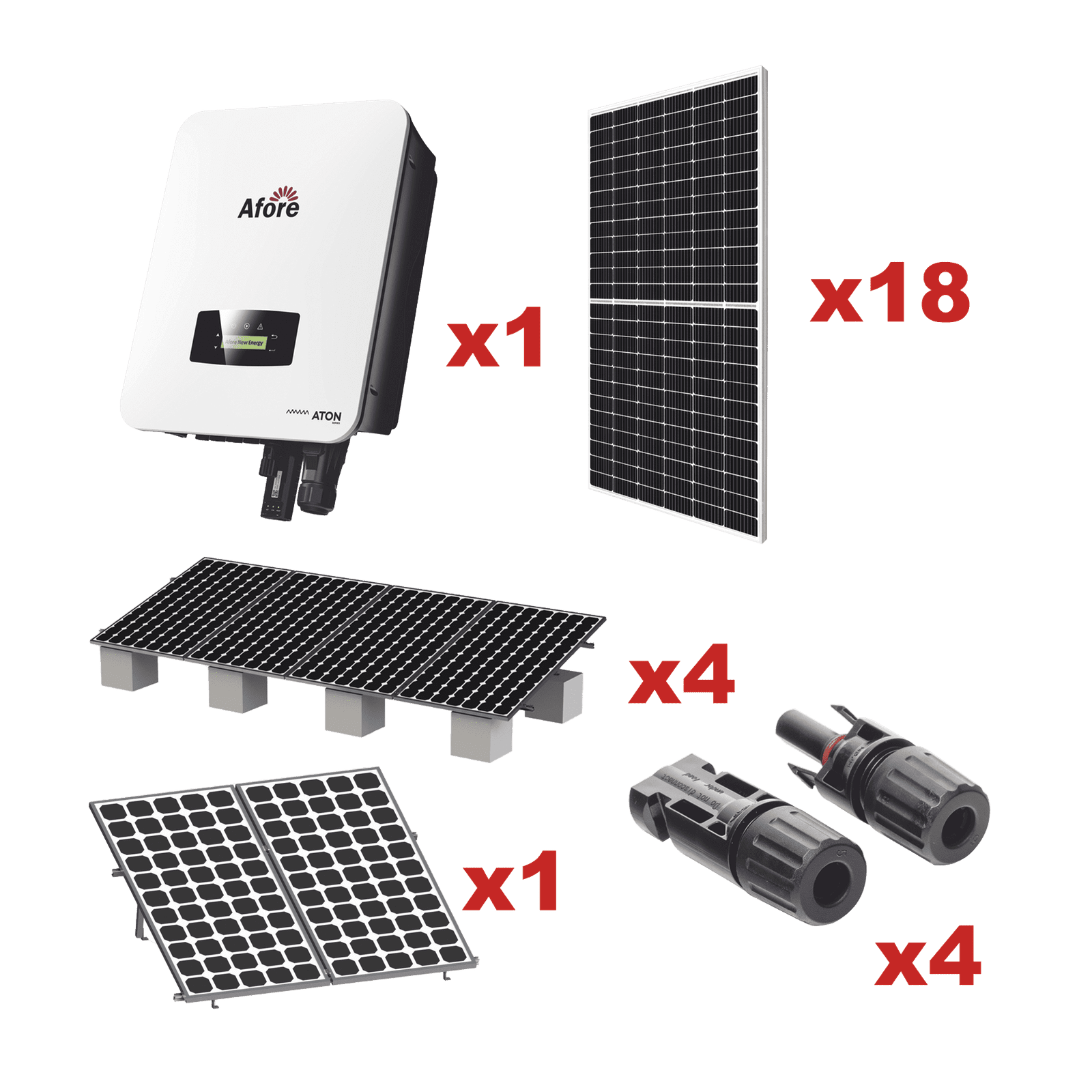 Kit Solar Interconexion  / 9kW  220Vca / Inversor AFORE / Montaje Incluido HNS9000TLKIT1 - AFORE