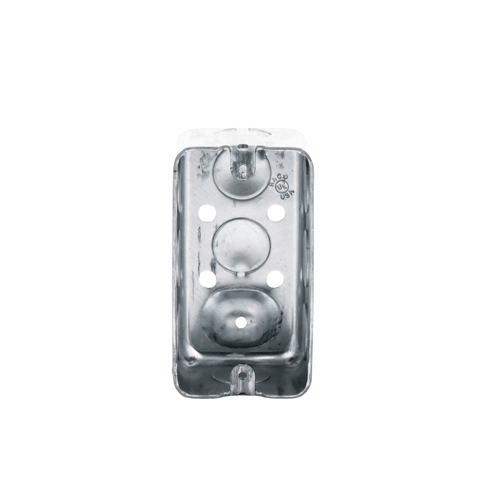 Caja (Chalupa) 4×2″/ Profundidad 1-7/8″/ 10 Entradas de 1/2″/ Troquelada. HUB-660 - RACO
