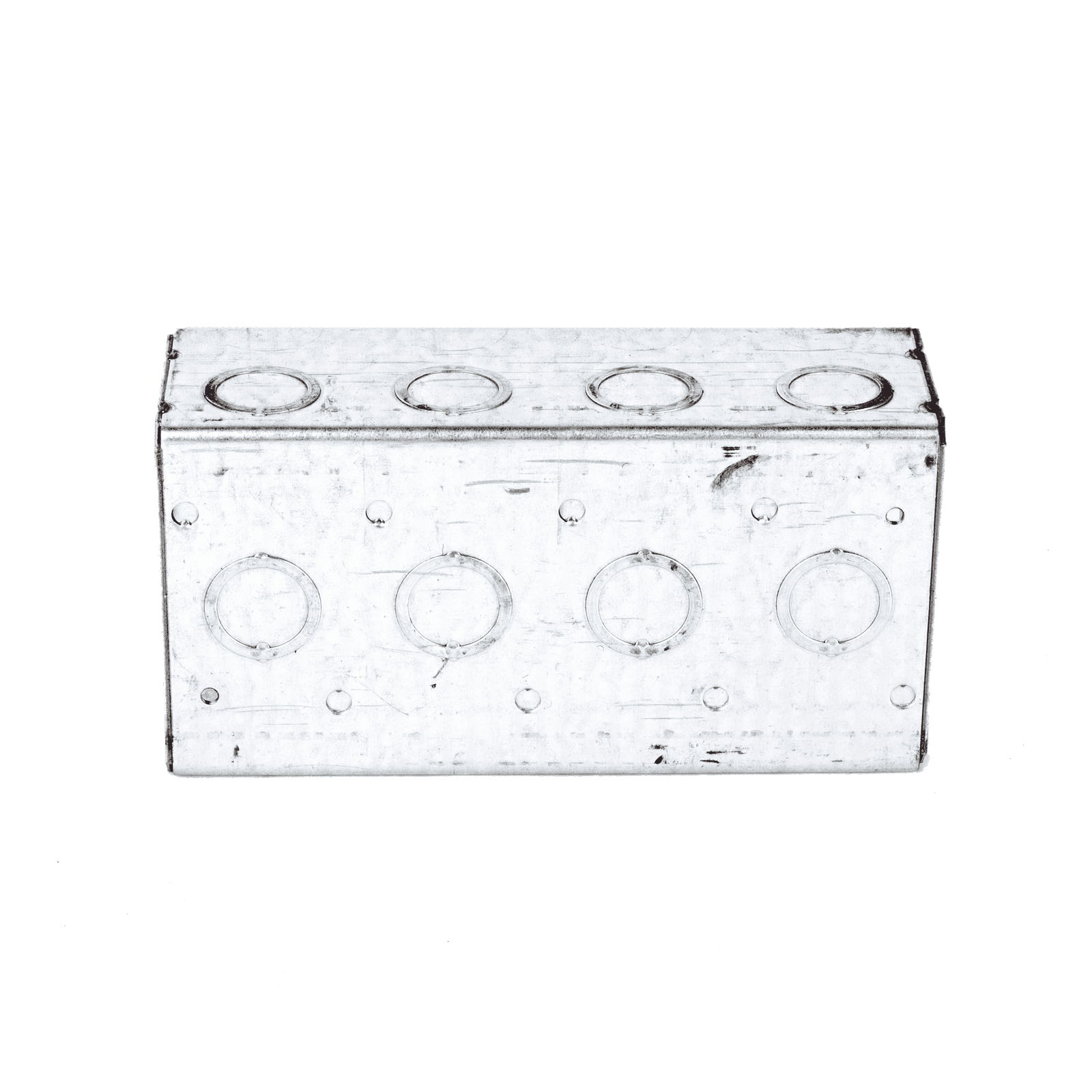 Caja Multigang de 4 Gangs,/ Profundidad de 2-1/2″/ 20 TKO (1/2″- 3/4″). HUB-693 - RACO