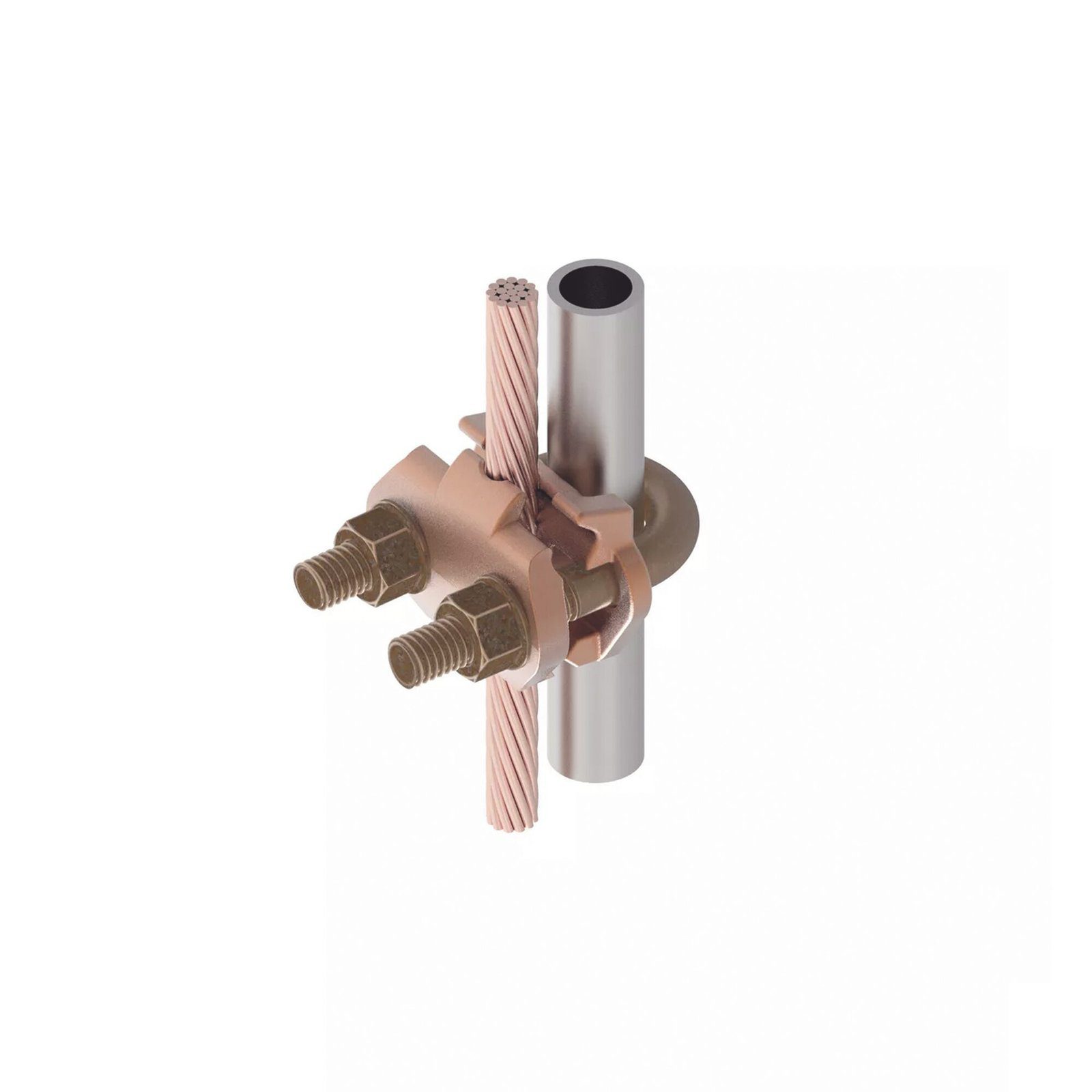 Conector Mecánico para Cable Calibre 2/0 AWG a 250 KCMIL / Paralelo o 90° a Tubo de 3/8″ o Varilla de 5/8″ – 3/4″. HUB-GAR-6429 - HUBBELL BURNDY