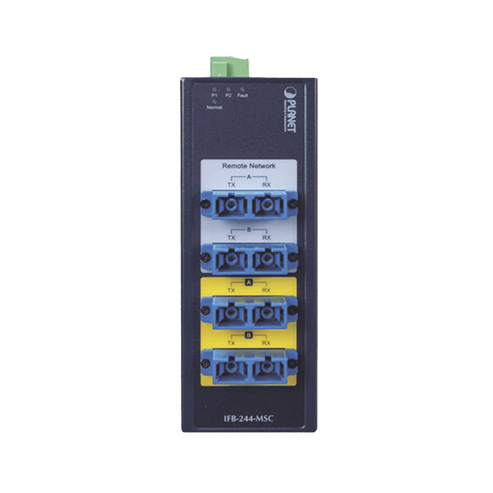 Switch Industrial Bypass de Fibra Optica Multimodo con Conector SC de 2 Canales IFB-244-MSC - PLANET