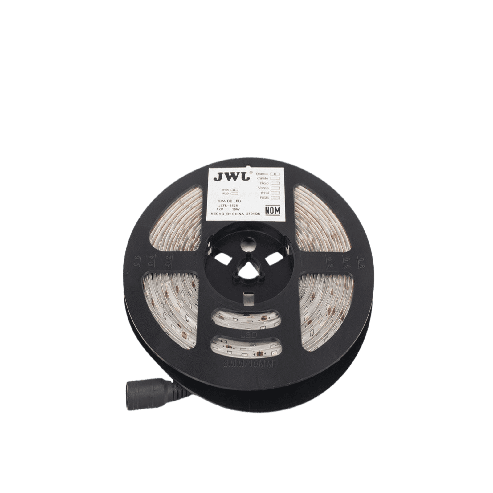 Tira Led de 5 m / Color Blanco / Uso Exterior / Potencia 15 W / 420 lm/ 12 V CD / IP 65. JLTL-3528-IP65-B - JWJ