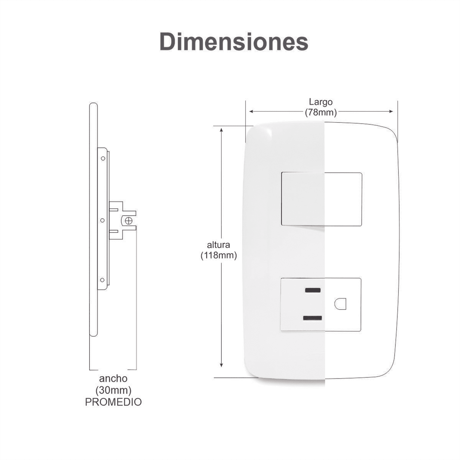 Placa con Interruptor Escalera / 127 V~60 Hz 10 A / 3 Módulos. JTL-B72-02 - JWJ
