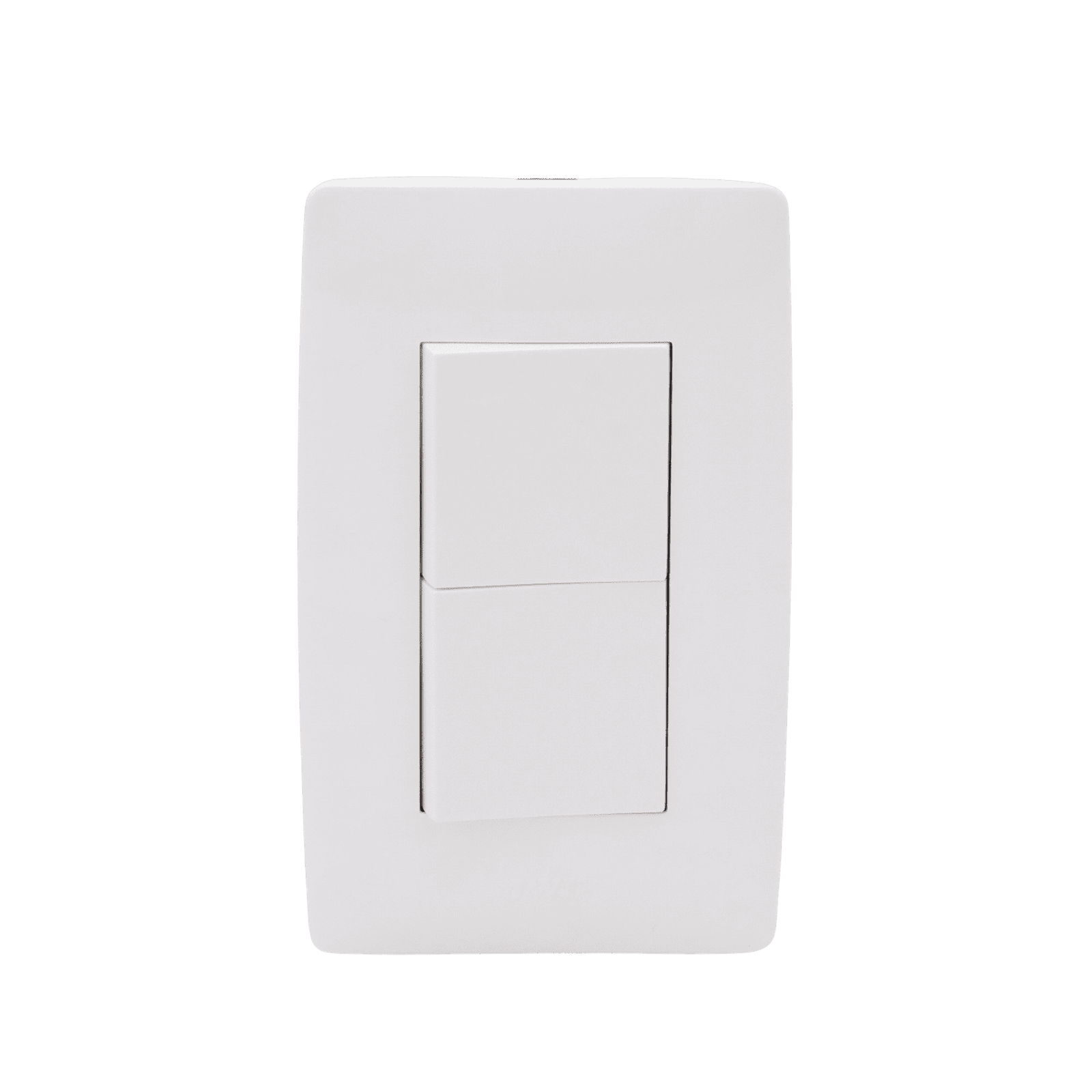 Placa con 2 Interruptores Sencillos 10 A/ 127 V CA ~ 60 Hz /  1 1/2 Módulos / Color Blanco. JTL-C7305 - JWJ