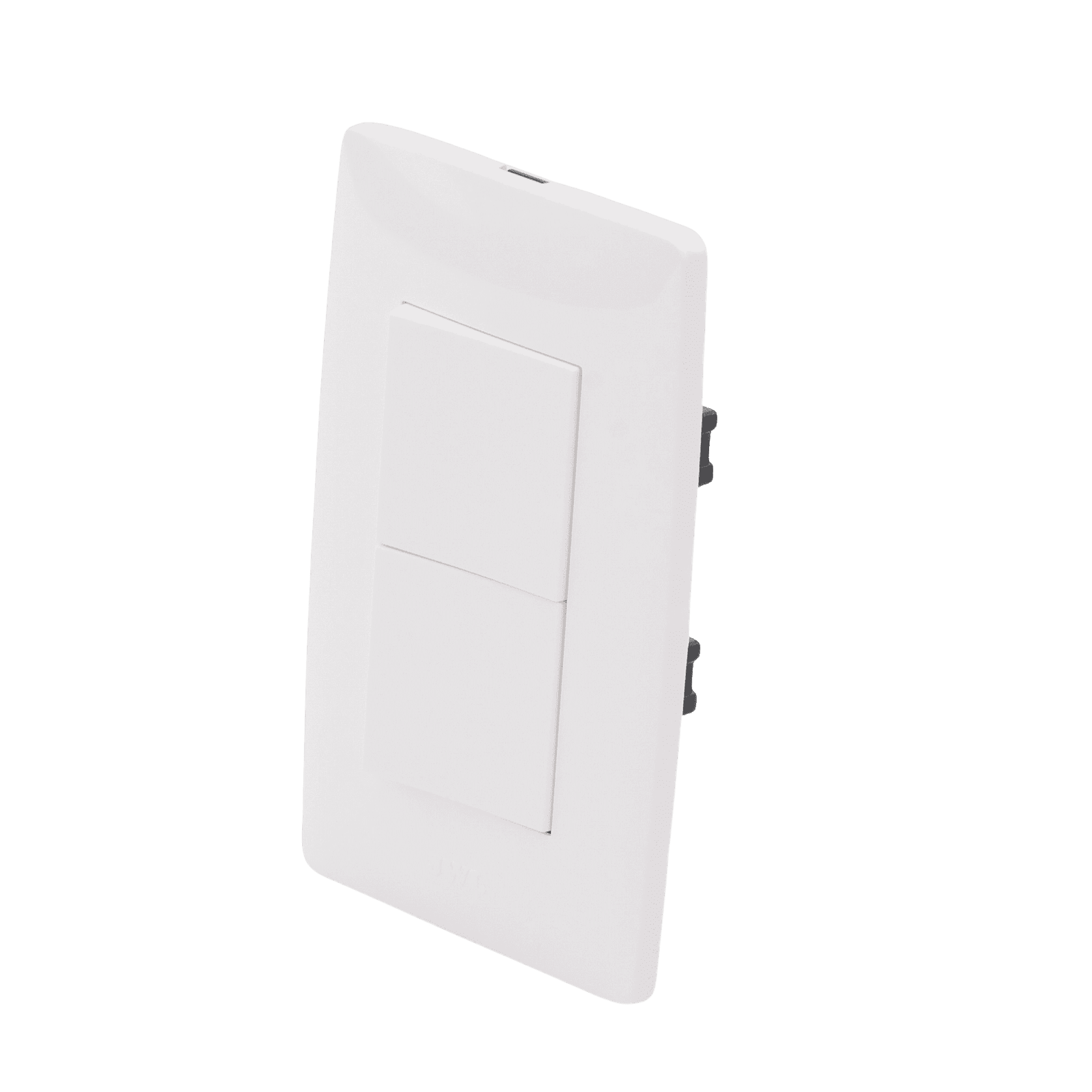 Placa con 2 Interruptores Sencillos 10 A/ 127 V CA ~ 60 Hz /  1 1/2 Módulos / Color Blanco. JTL-C7305 - JWJ