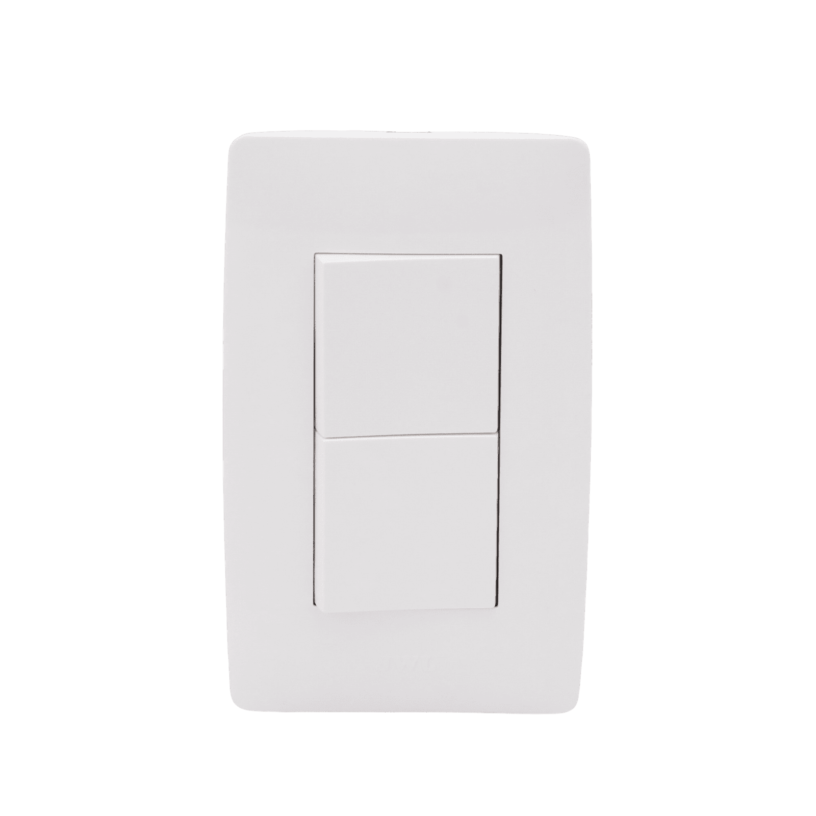 Placa con 2 Interruptores Escalera 10 A/ 127 V CA ~ 60 Hz / 1 1/2 Módulos / Color Blanco. JTL-C7306 - JWJ