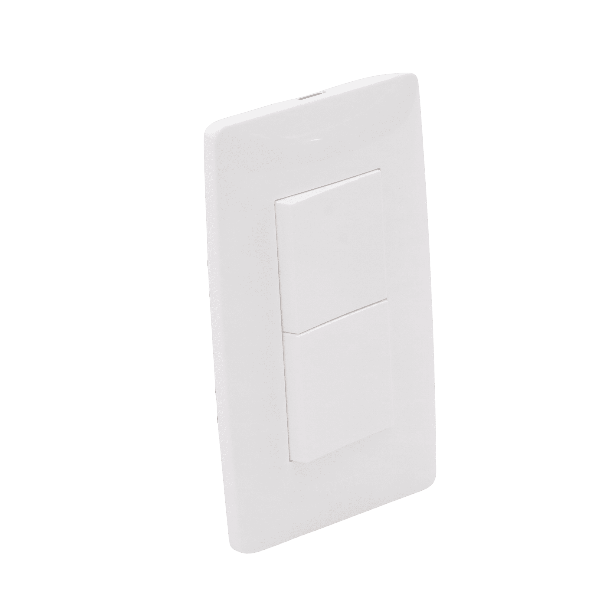 Placa con 2 Interruptores Escalera 10 A/ 127 V CA ~ 60 Hz / 1 1/2 Módulos / Color Blanco. JTL-C7306 - JWJ