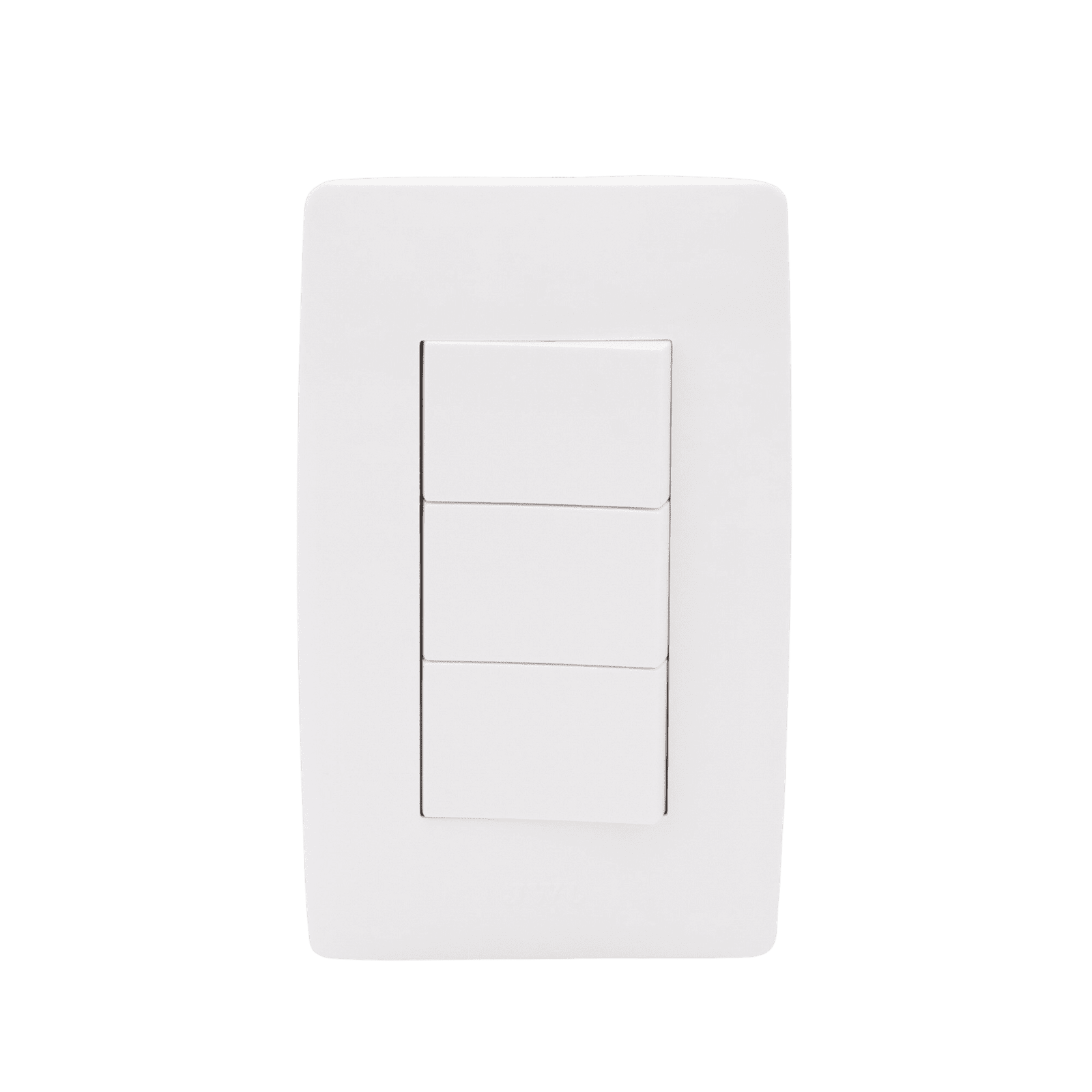 Placa con 3 Interruptores Sencillos 10 A/ 127 V CA ~ 60 Hz / 1 Módulo / Color Blanco. JTL-C7309 - JWJ