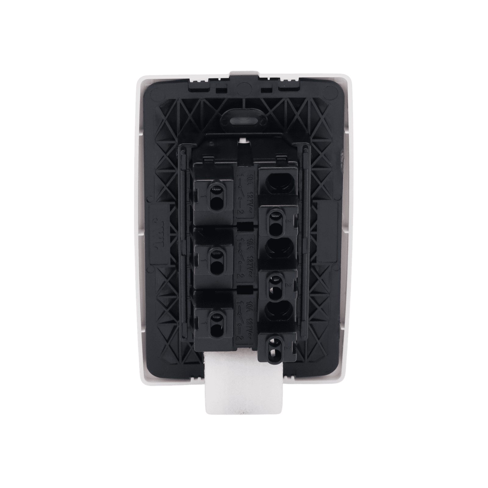 Placa con 3 Interruptores Sencillos 10 A/ 127 V CA ~ 60 Hz / 1 Módulo / Color Blanco. JTL-C7309 - JWJ