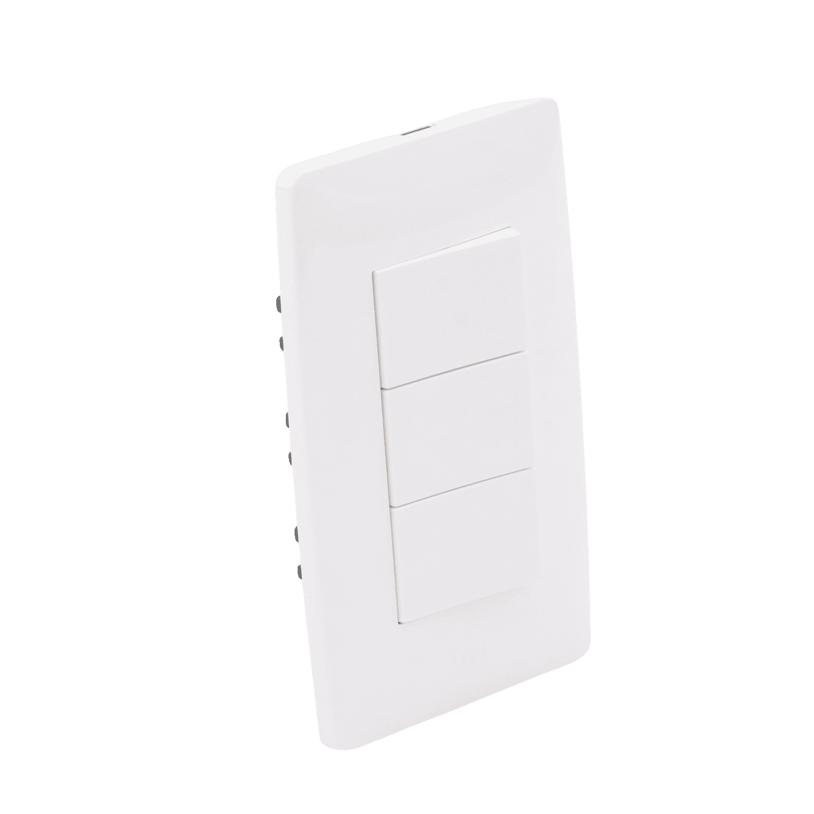 Placa con 3 Interruptores Sencillos 10 A/ 127 V CA ~ 60 Hz / 1 Módulo / Color Blanco. JTL-C7309 - JWJ