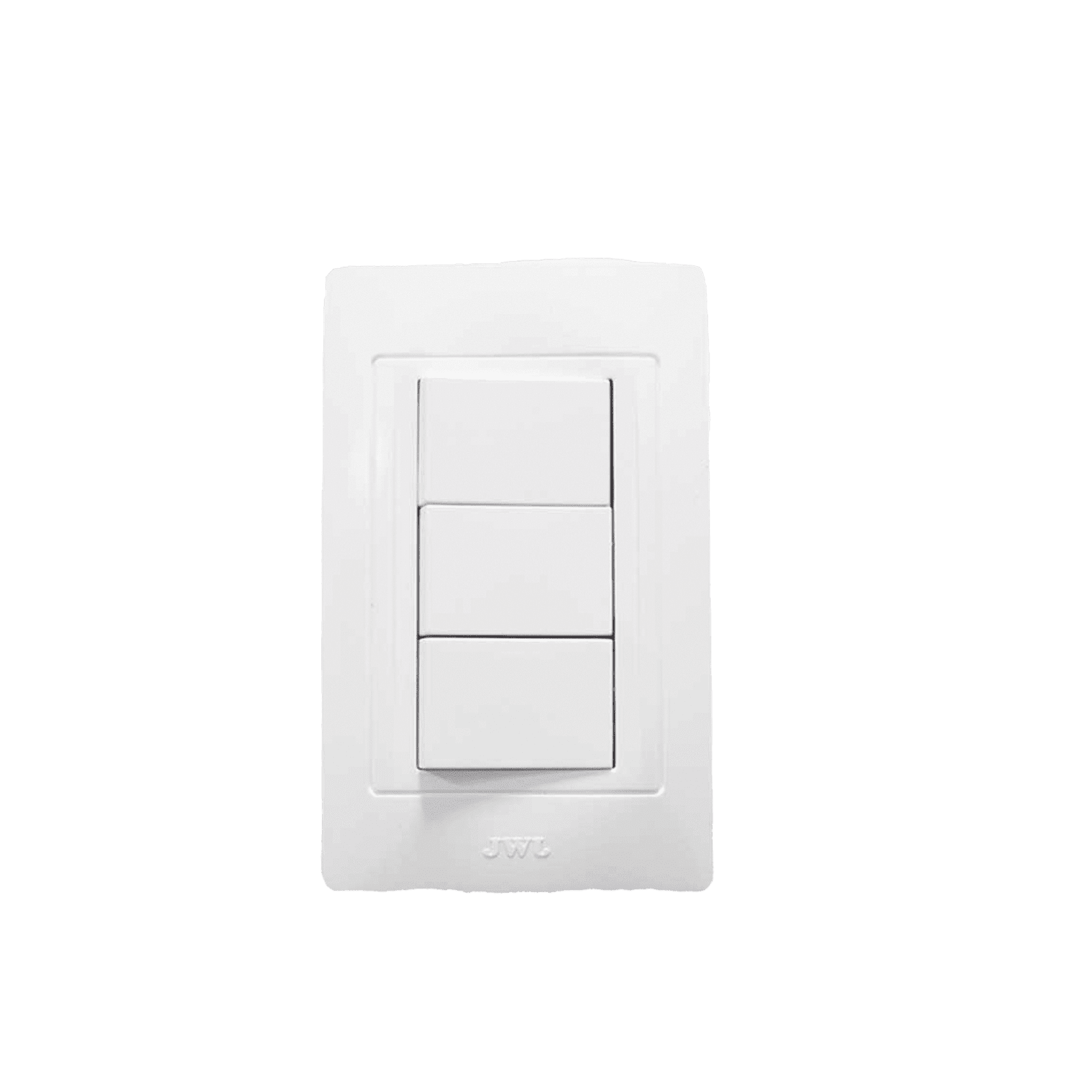 Placa con 3 Interruptores Sencillos 10 A/ 127 V CA ~ 60 Hz / 1 Módulo / Color Blanco. JTL-C7309 - JWJ