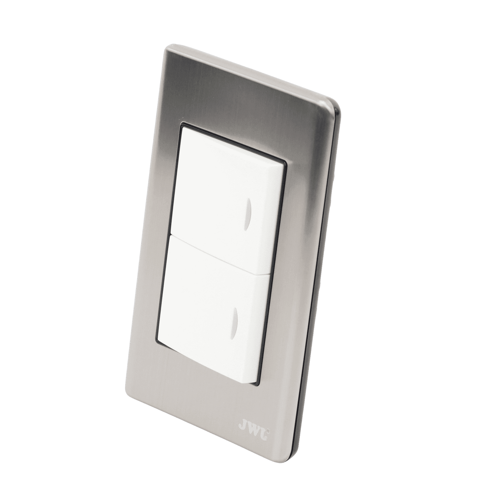 Placa con 2 Interruptores Sencillos 10 A/ 127 V CA ~ 60 Hz /  Carcasa de Acero. JTL-E7505 - JWJ