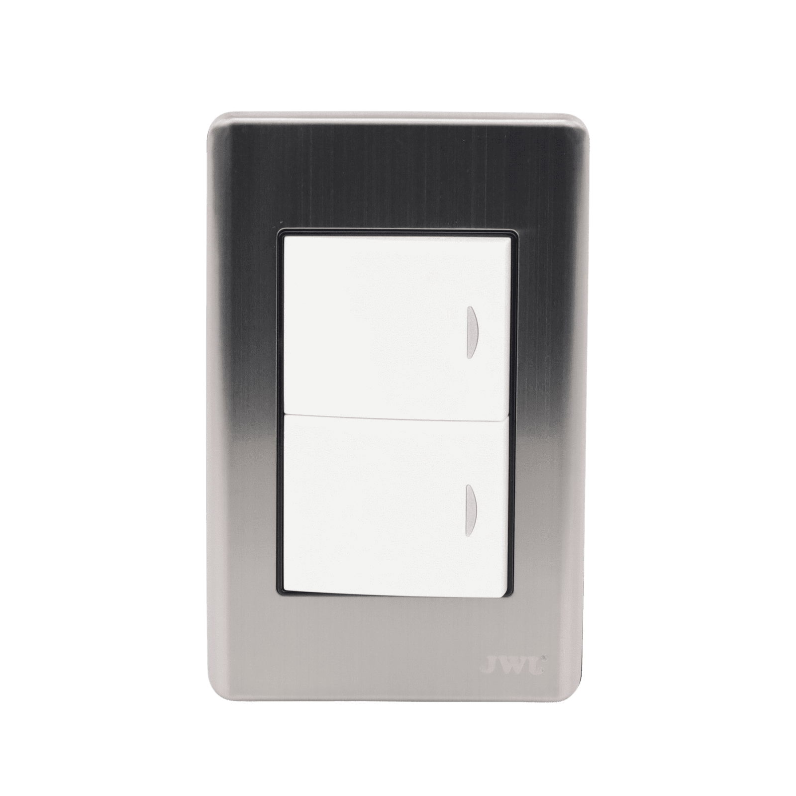 Placa con 2 Interruptores Sencillos 10 A/ 127 V CA ~ 60 Hz /  Carcasa de Acero. JTL-E7505 - JWJ