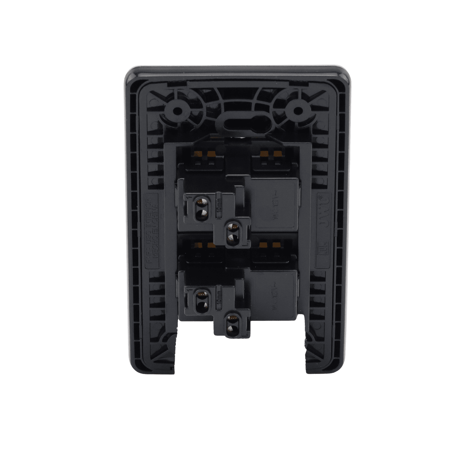 Placa con 2 Interruptores Sencillos 10 A/ 127 V CA ~ 60 Hz / Carcasa de Acero. JTL-E7505 - JWJ