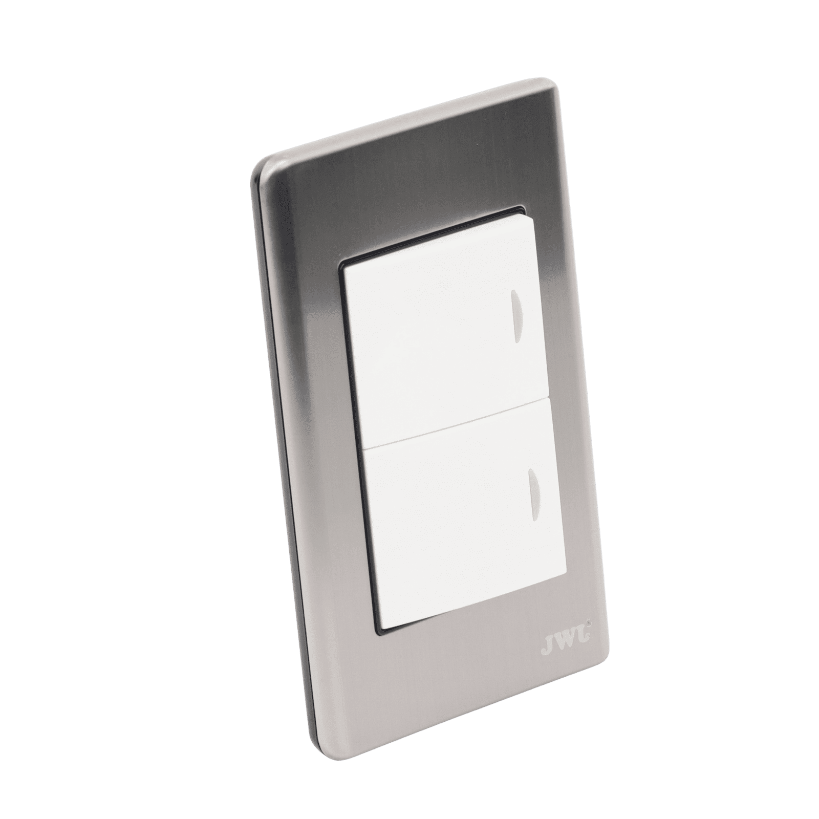 Placa con 2 Interruptores Sencillos 10 A/ 127 V CA ~ 60 Hz /  Carcasa de Acero. JTL-E7505 - JWJ