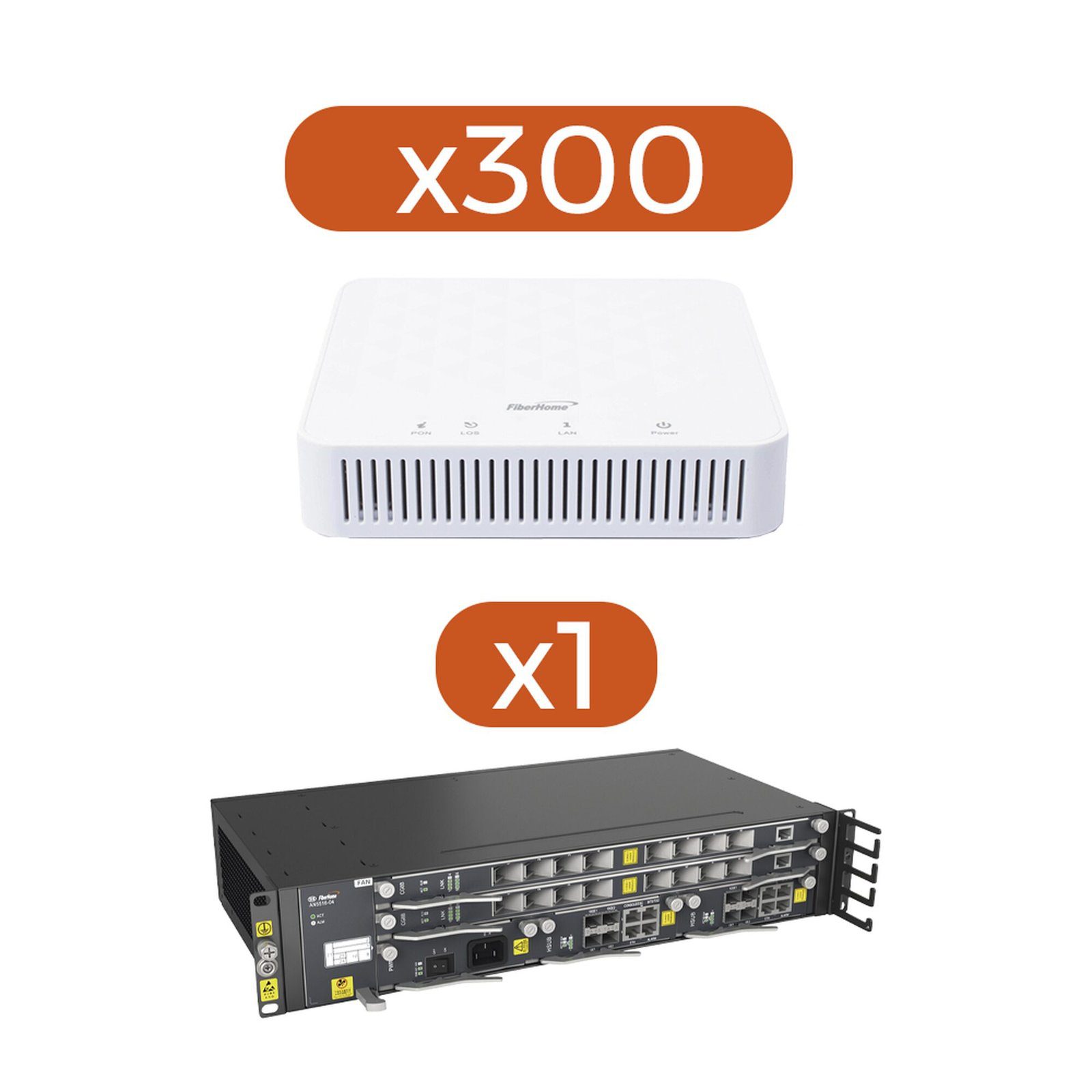 Kit 300 ONT´s AN5506-01AG + 1 OLT AN5516-04-AC AN5501AG-KIT - FIBERHOME