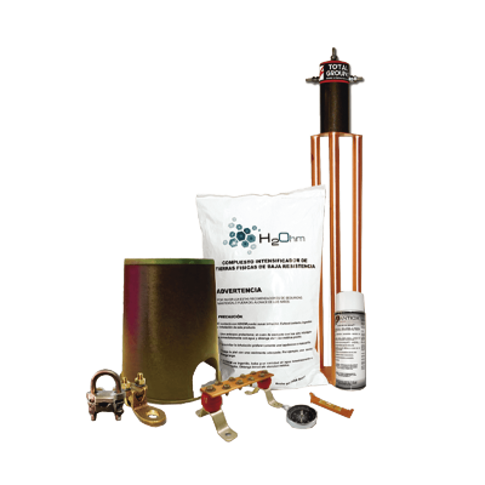 Kit de Tierra Física con Electrodo TG100AB y accesorios de instalación. KIT-MASTER-100AB - TOTAL GROUND