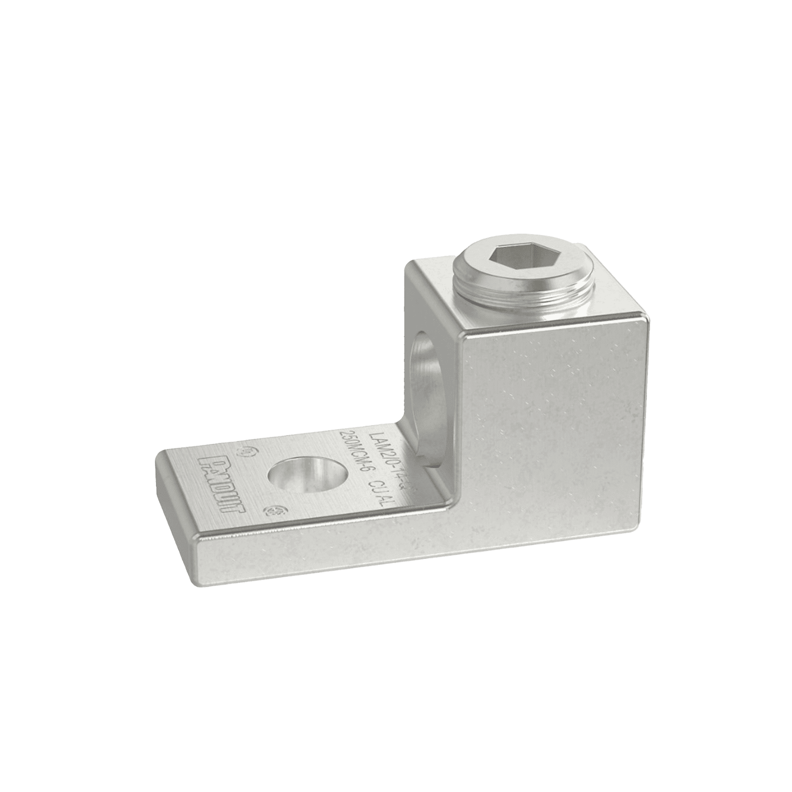 Terminal tipo Lengüeta Recta de Aluminio con Agujero 1/4″, y Barril para Cable #14 – 2/0 AWG LAMA2/0-14-L - PANDUIT