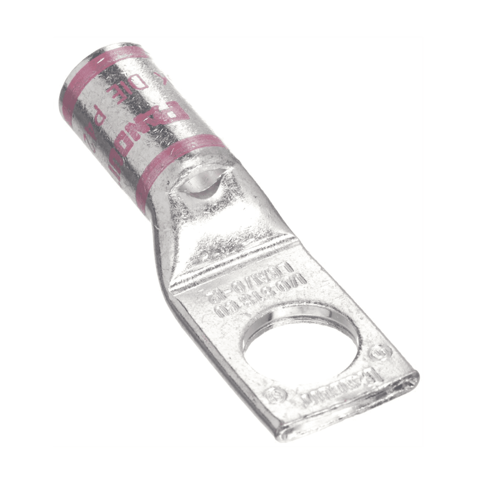 Terminal Conector Barril de 1 Orificio 1/2″, con Talón para Mirilla, para cable 1/0 AWG. 10 Piezas LCA1/0-12-X 194437 - PANDUIT