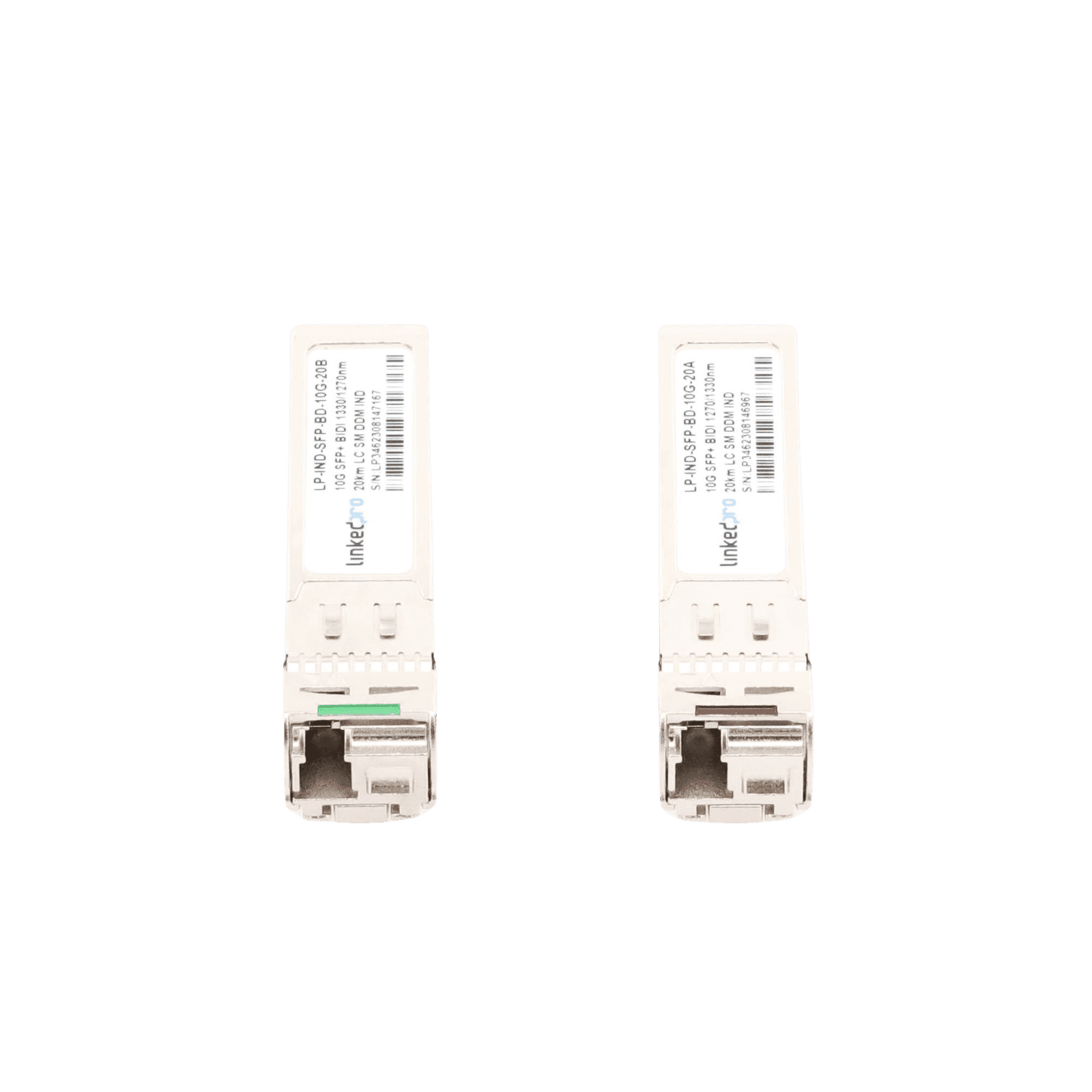 Transceptores Industriales SFP+ Bidireccionales (Mini GBIC) / Monomodo / 10 Gbps / Conector LC / Hasta 20 km de Distancia / 2 Piezas LP-IND-SFP-BD-10G-20 219433 - LINKEDPRO BY EPCOM