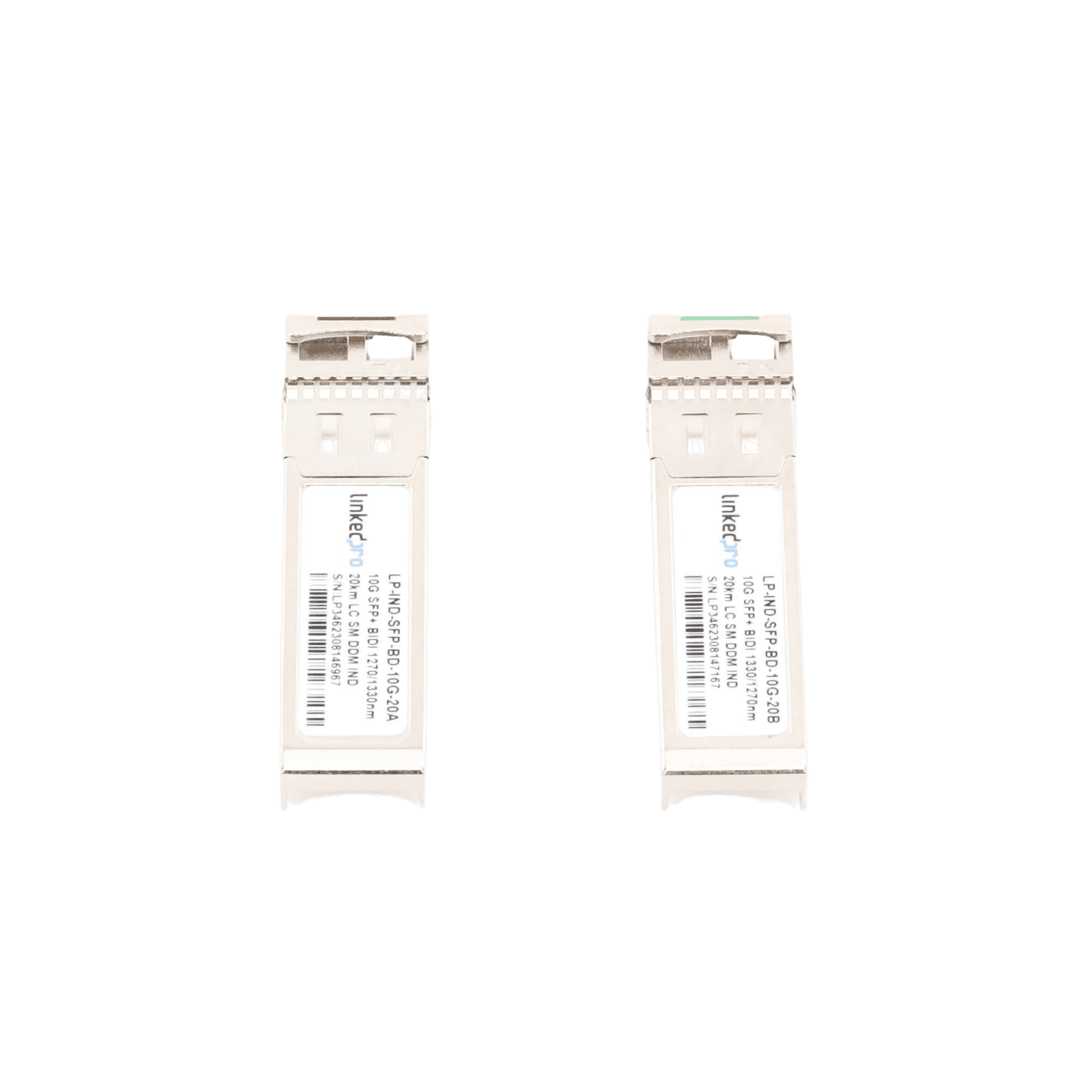 Transceptores Industriales SFP+ Bidireccionales (Mini GBIC) / Monomodo / 10 Gbps / Conector LC / Hasta 20 km de Distancia / 2 Piezas LP-IND-SFP-BD-10G-20 219433 - LINKEDPRO BY EPCOM