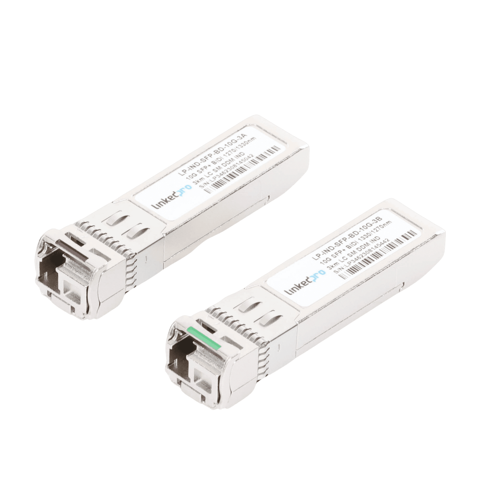 Transceptores Industriales SFP+ Bidireccionales (Mini GBIC) / Monomodo / 10 Gbps / Conector LC / Hasta 3 km de Distancia / 2 Piezas LP-IND-SFP-BD-10G-3 219430 - LINKEDPRO BY EPCOM