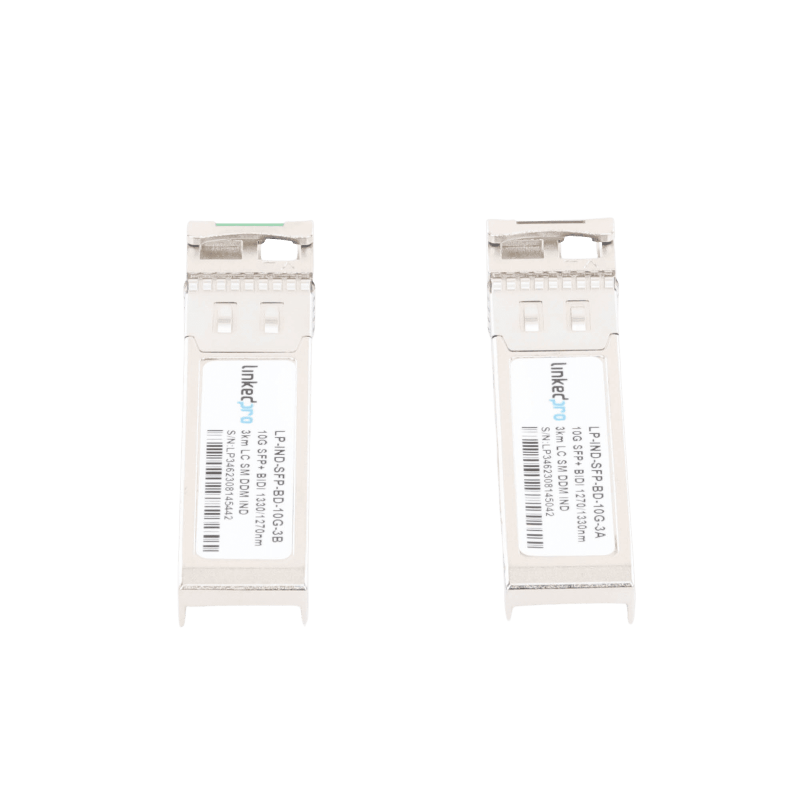 Transceptores Industriales SFP+ Bidireccionales (Mini GBIC) / Monomodo / 10 Gbps / Conector LC / Hasta 3 km de Distancia / 2 Piezas LP-IND-SFP-BD-10G-3 219430 - LINKEDPRO BY EPCOM