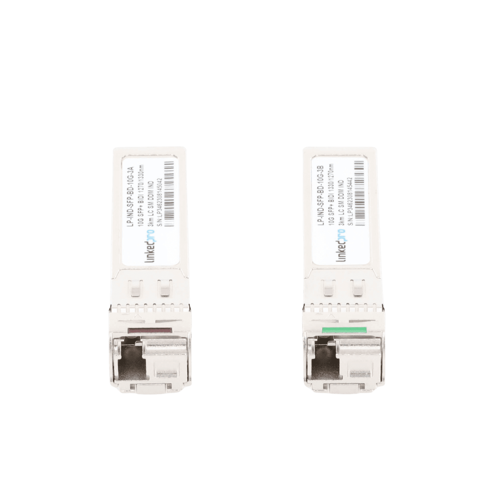 Transceptores Industriales SFP+ Bidireccionales (Mini GBIC) / Monomodo / 10 Gbps / Conector LC / Hasta 3 km de Distancia / 2 Piezas LP-IND-SFP-BD-10G-3 219430 - LINKEDPRO BY EPCOM