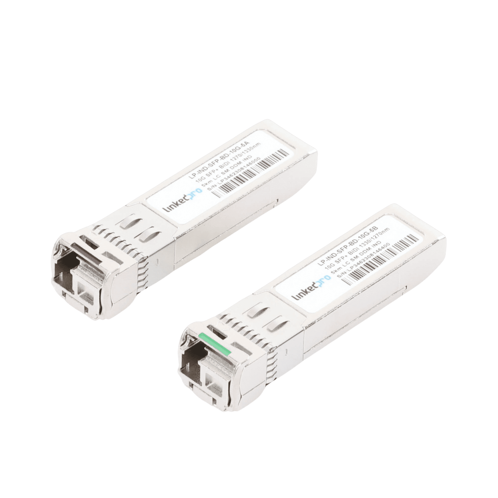 Transceptores Industriales SFP+ Bidireccionales (Mini GBIC) / Monomodo / 10 Gbps / Conector LC / Hasta 5 km de Distancia / 2 Piezas LP-IND-SFP-BD-10G-5 219431 - LINKEDPRO BY EPCOM