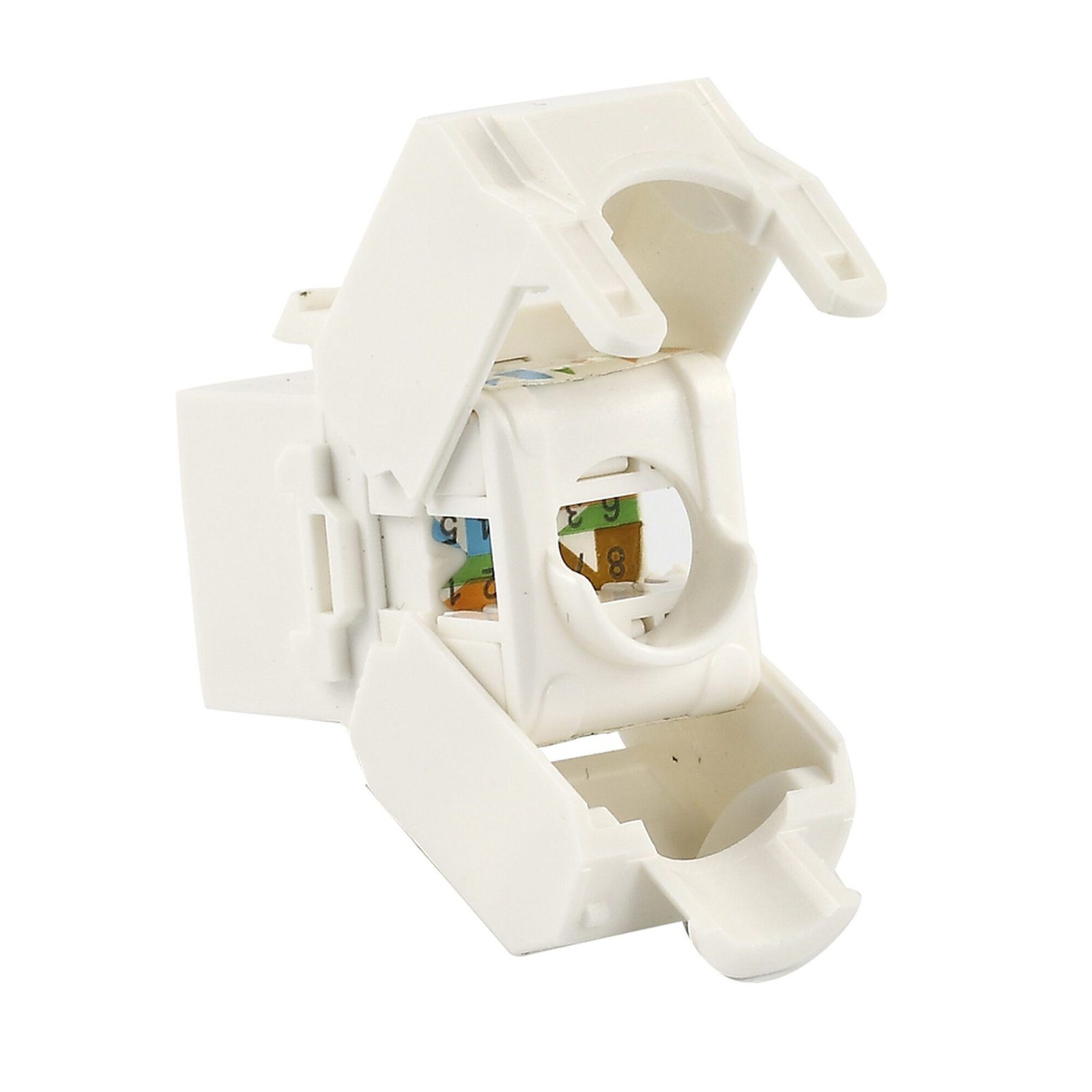 Módulo Jack Keystone Cat6 (toolless), con terminación en ángulo 180 º Color Blanco, Compatible con Faceplate y Patchpanel Linkedpro LP-KJ-610-TTWH - LINKEDPRO BY EPCOM