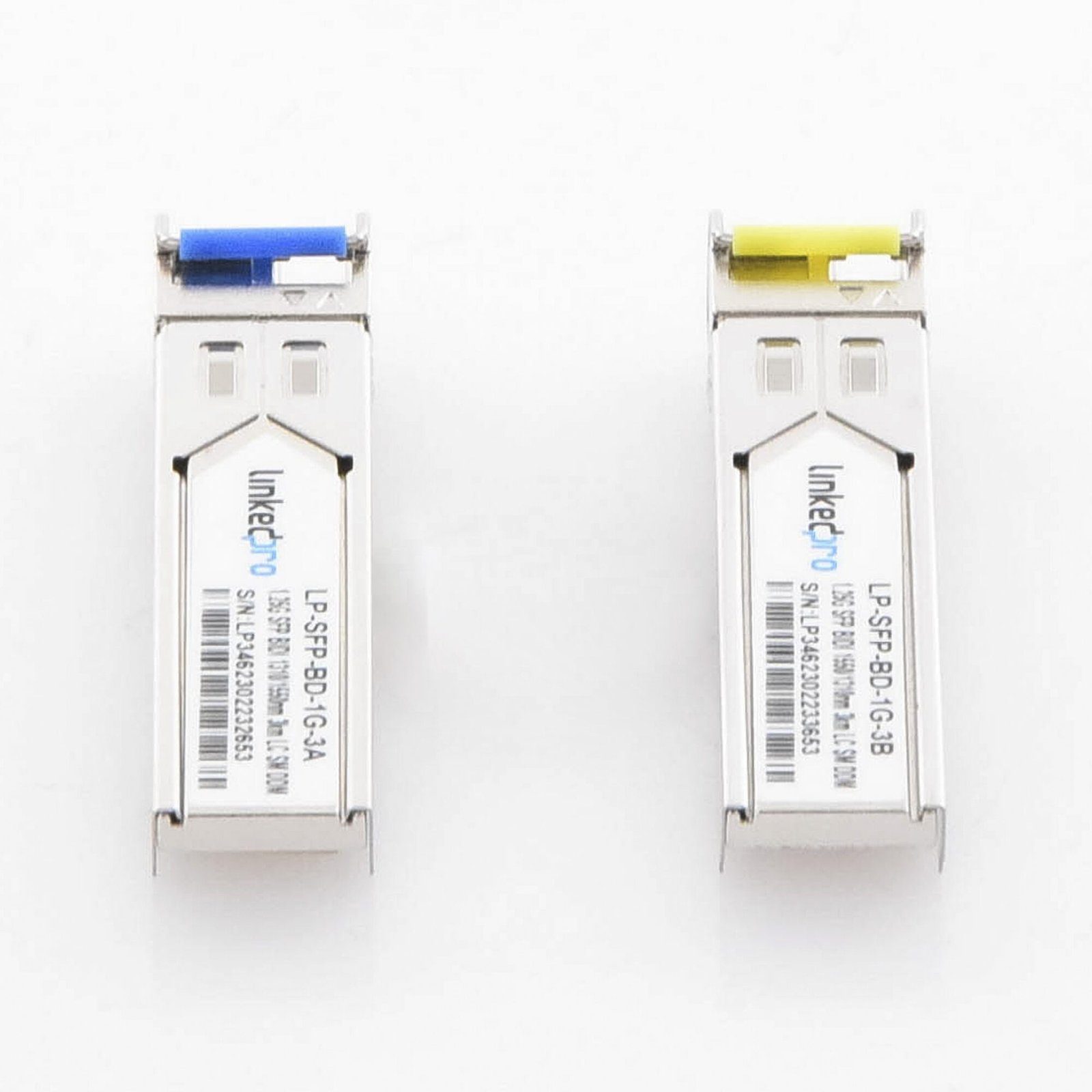 Transceptores Bidireccionales SFP (Mini-Gbic) para fibra Monomodo, 1.25 Gbps de velocidad, Conectores LC, Simplex, Hasta 3 km de Distancia. (2 Piezas) LP-SFP-BD-1G-3 215108 - LINKEDPRO BY EPCOM