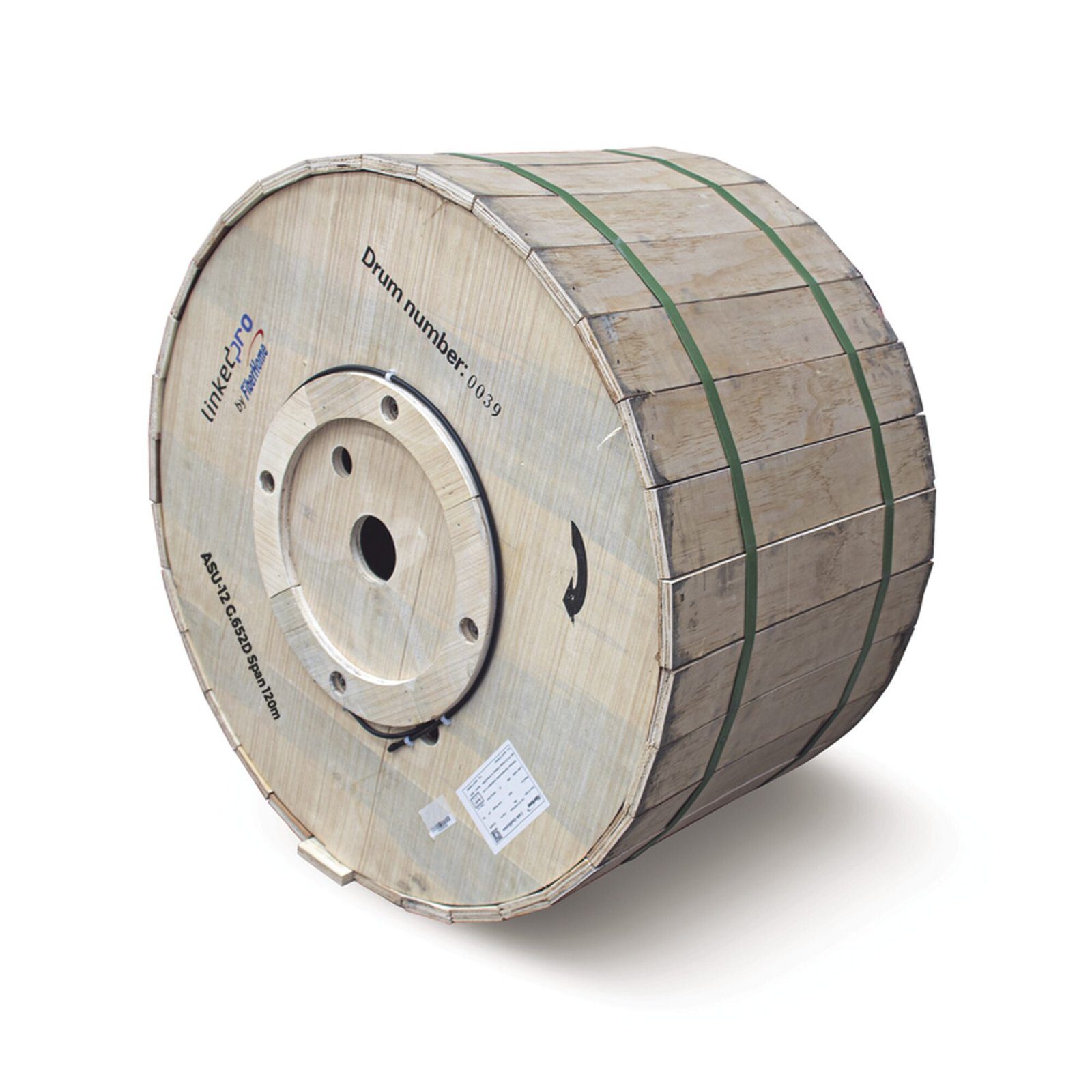 Carrete de 4 km de Fibra Óptica Aérea Mini ADSS (ASU) G.652D, Monomodo de 12 Hilos, Exterior, Span 120, Loose Tube MINI-ADSS-12C-S120/4KM - LINKEDPRO BY FIBERHOME