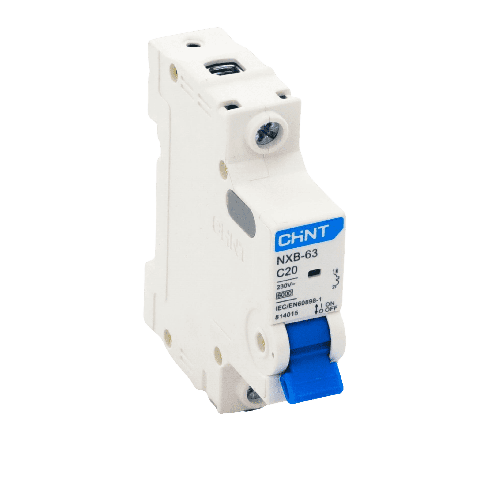 Pastilla para Riel Din, 1 Polo, 20 Amp, Vca:110/415v, 6kA, Catálogo: NXB631PC20, Serie: NXB-63. NXB631PC20 - CHINT