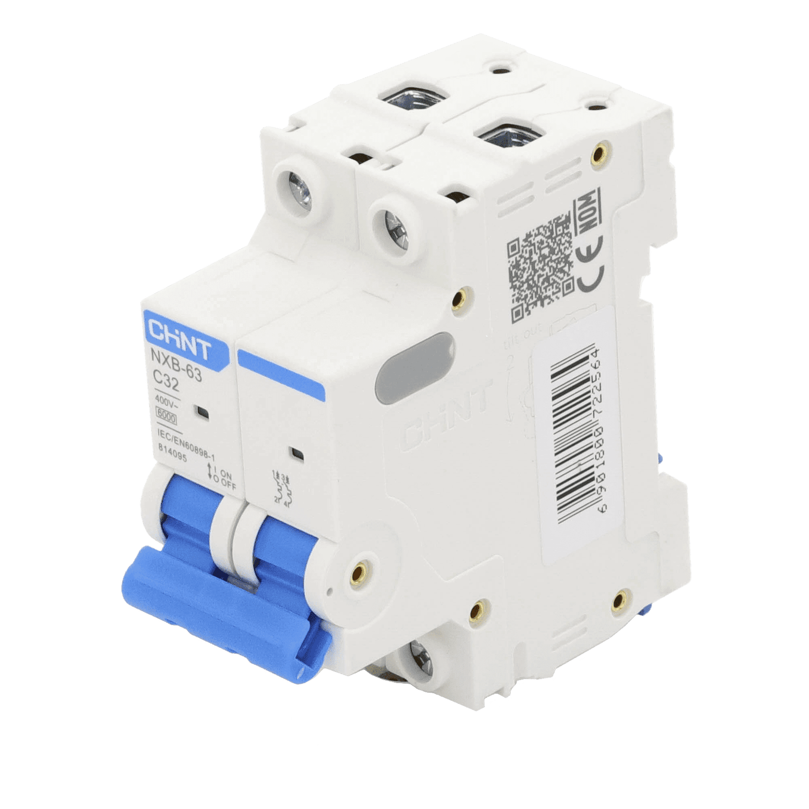 Pastilla para Riel Din, 2 Polos, 32 Amp, Vca:110/415v, 6kA, Catálogo: NXB632PC32, Serie: NXB-63. NXB632PC32 - CHINT