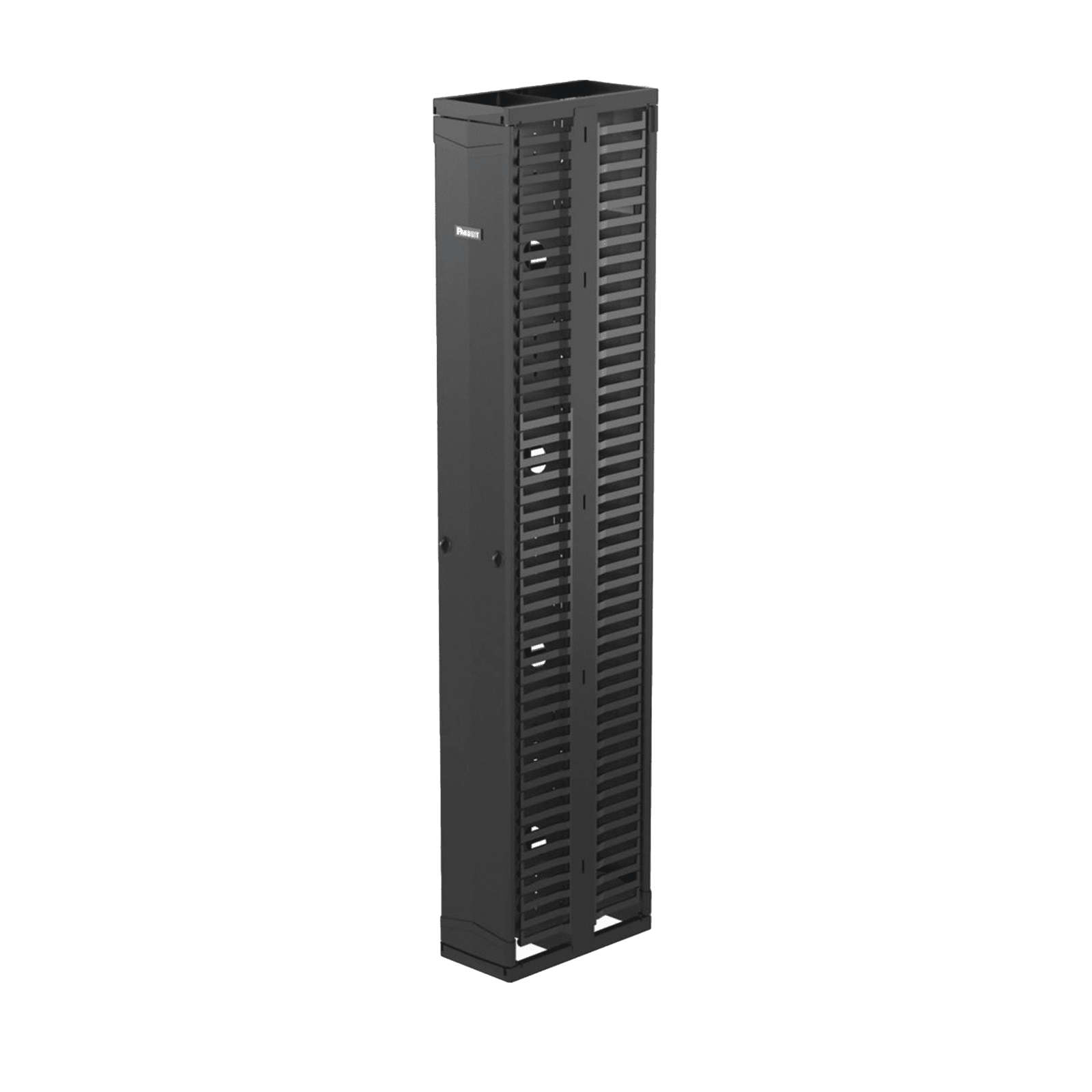 Organizador Vertical PatchRunner™, Doble (Frontal y Posterior), Para Rack Abierto de 45 Unidades, 10in de Ancho, Color Negro PR2VD10 - PANDUIT