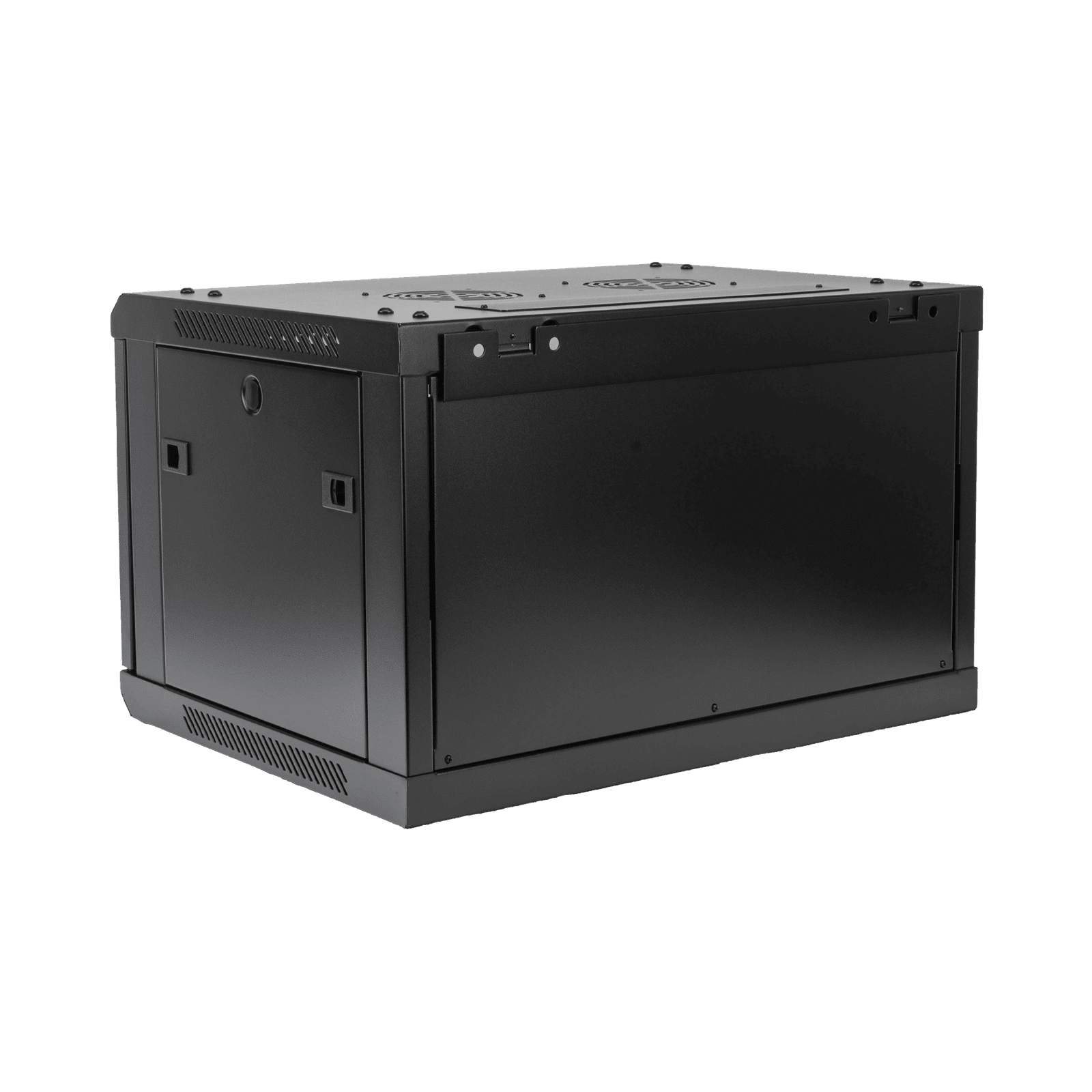 Gabinete PRECISION, Con Puerta de Cristal, de 19in, 6UR, 430mm de Profundidad, Color Negro PSTC-06-645-BDG - PRECISION